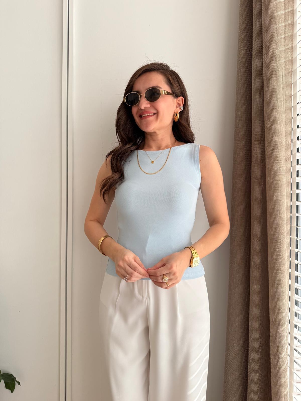 Mavi Kayık Yaka Atlet 16810