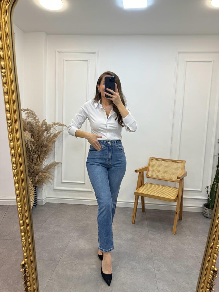 Mavi Zara Yüksek Bel Mom Jean UT01