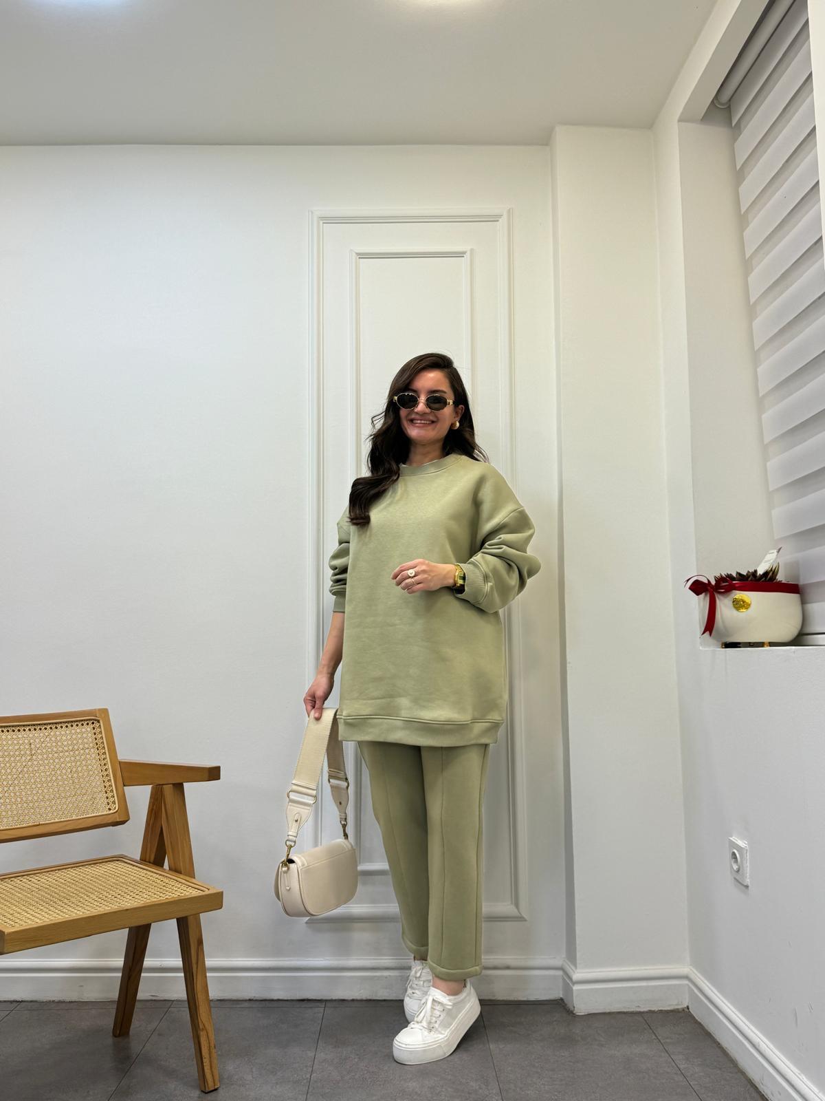 Mint yeşili Üç İplik İkili Takım 8499