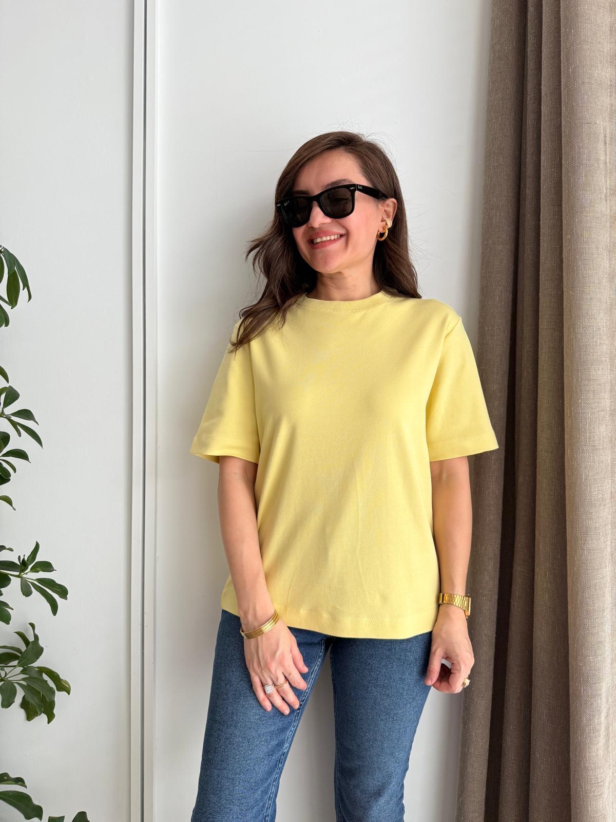 Olive Ribana Yaka Kısa Kol Tshırt 16074