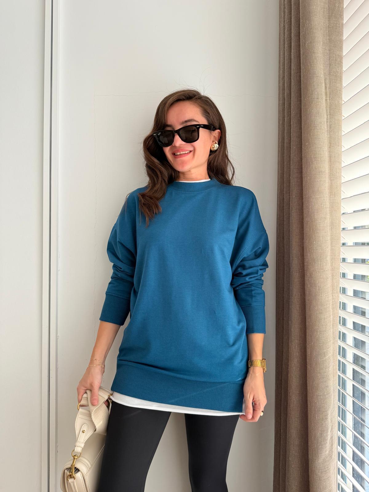 Petrolmavisi Basic İki İplik Sweatshirt 9002