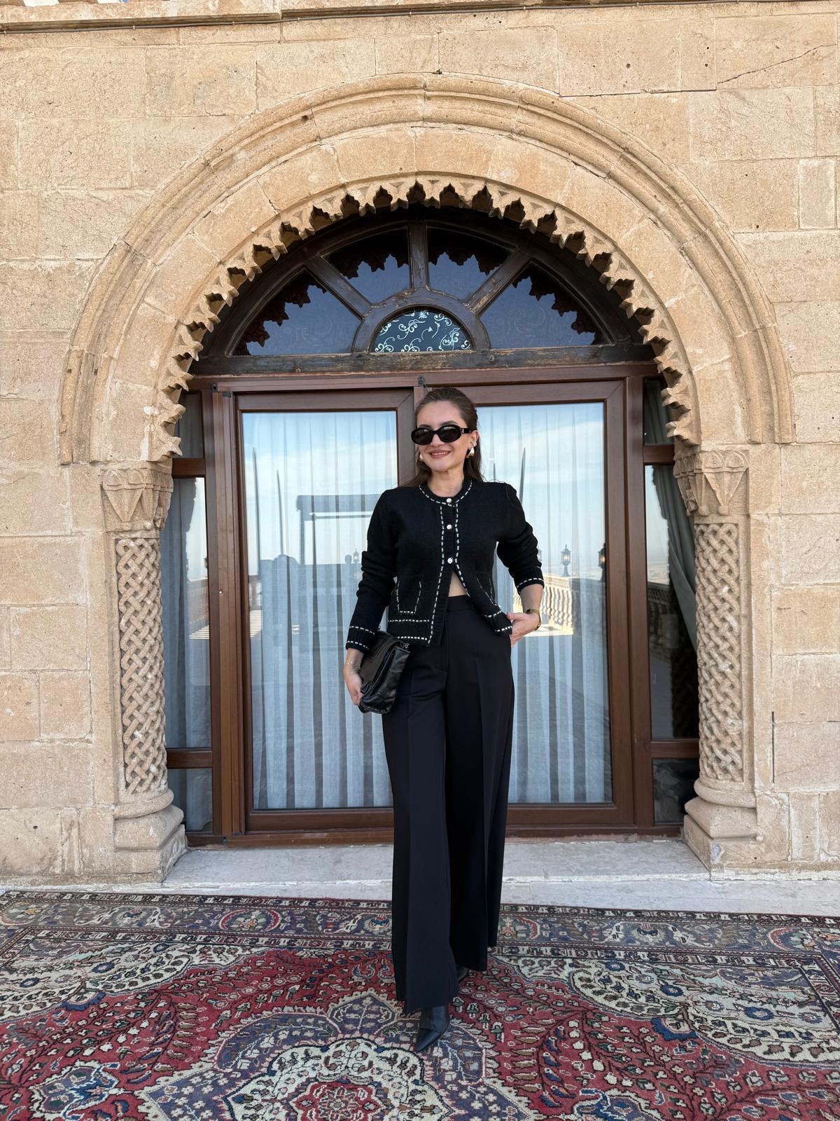 Siyah Yüksek Bel Palazzo Pantolon 5190
