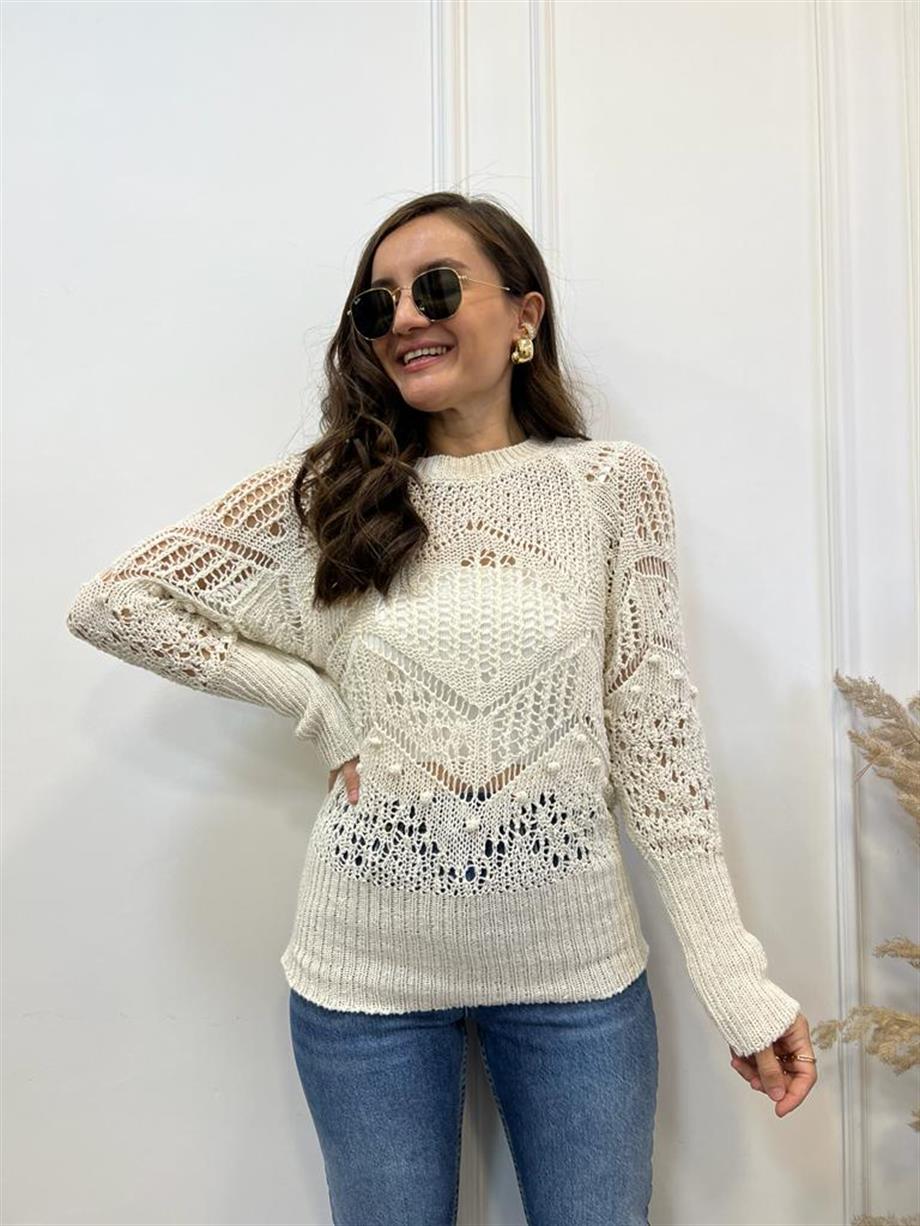 Taş Bisiklet Yaka Örme Kazak 2434