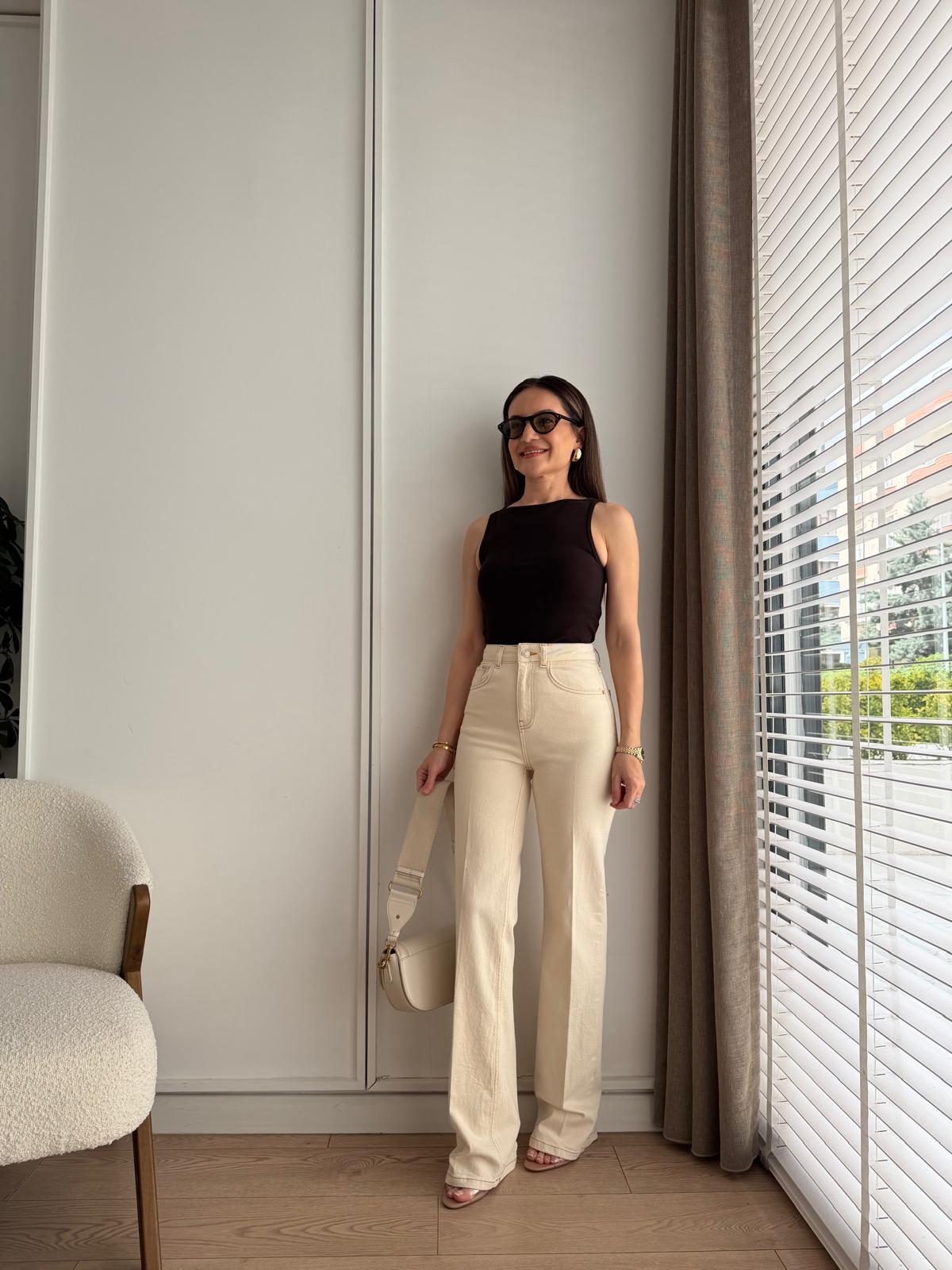 Taş Ütü İzi Boru Paça Jean 26597