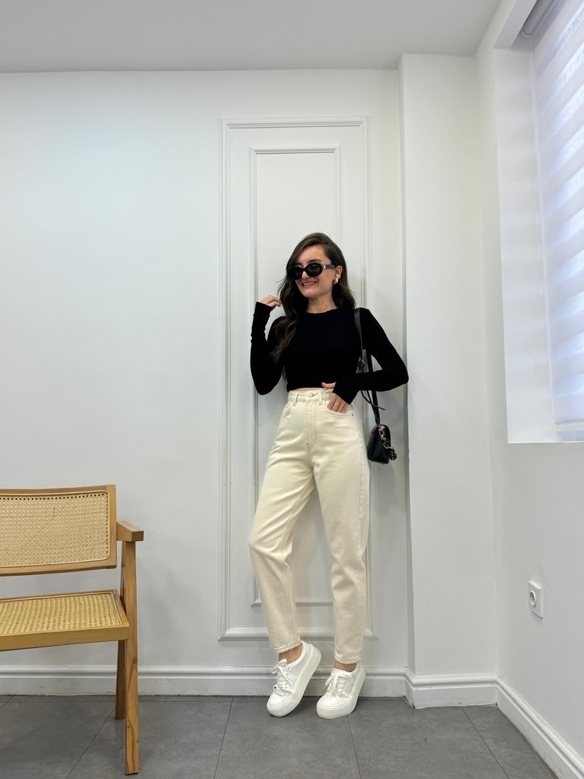 Taş Yüksek Bel Boyfriend Pantolon 24315