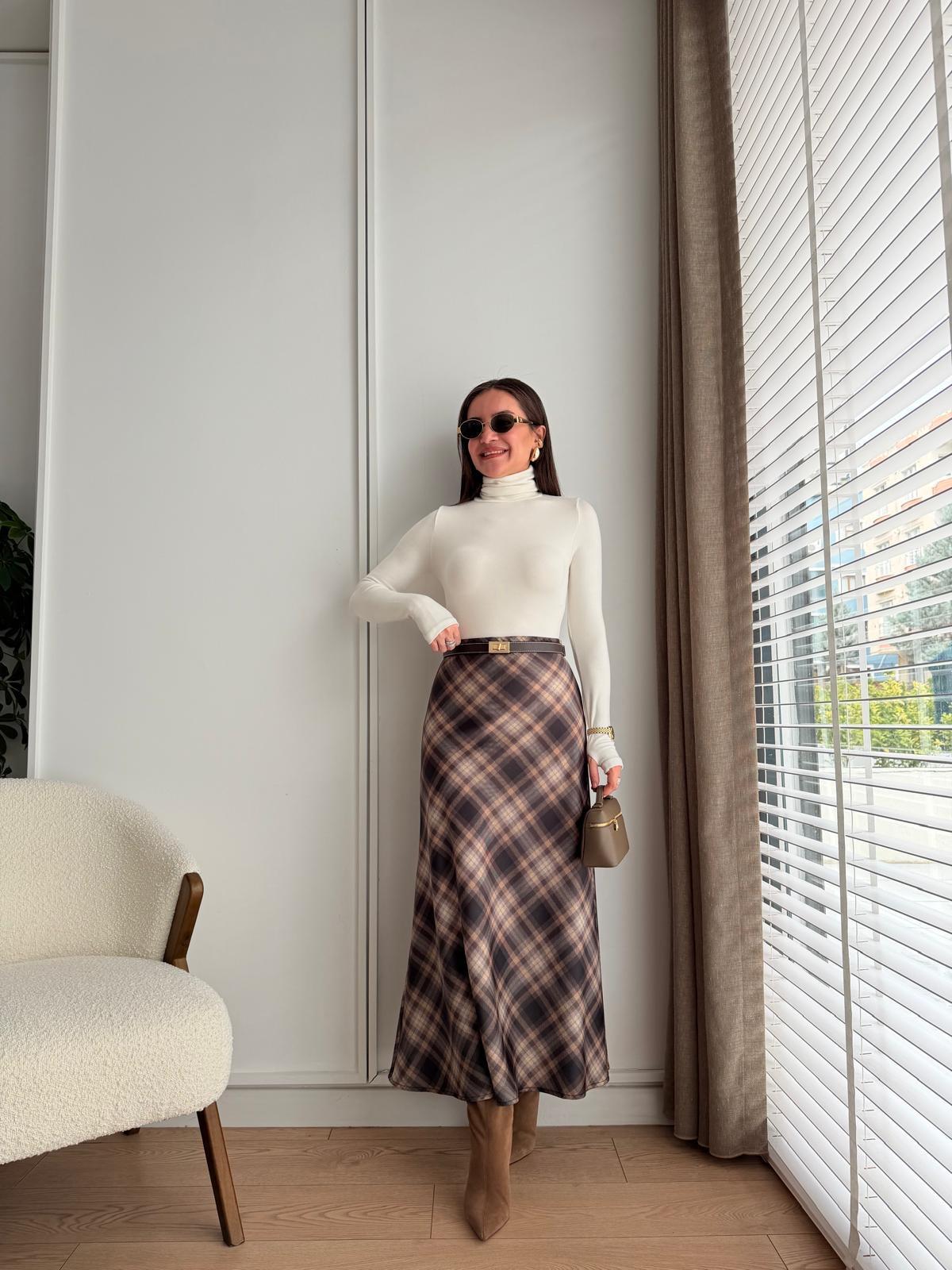 Antrasit Ekose Desen Saten Etek 255334