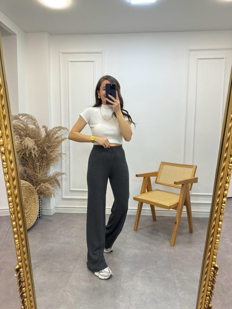 Antrasit Fitilli Yumoş Salaş Pantalon 8960