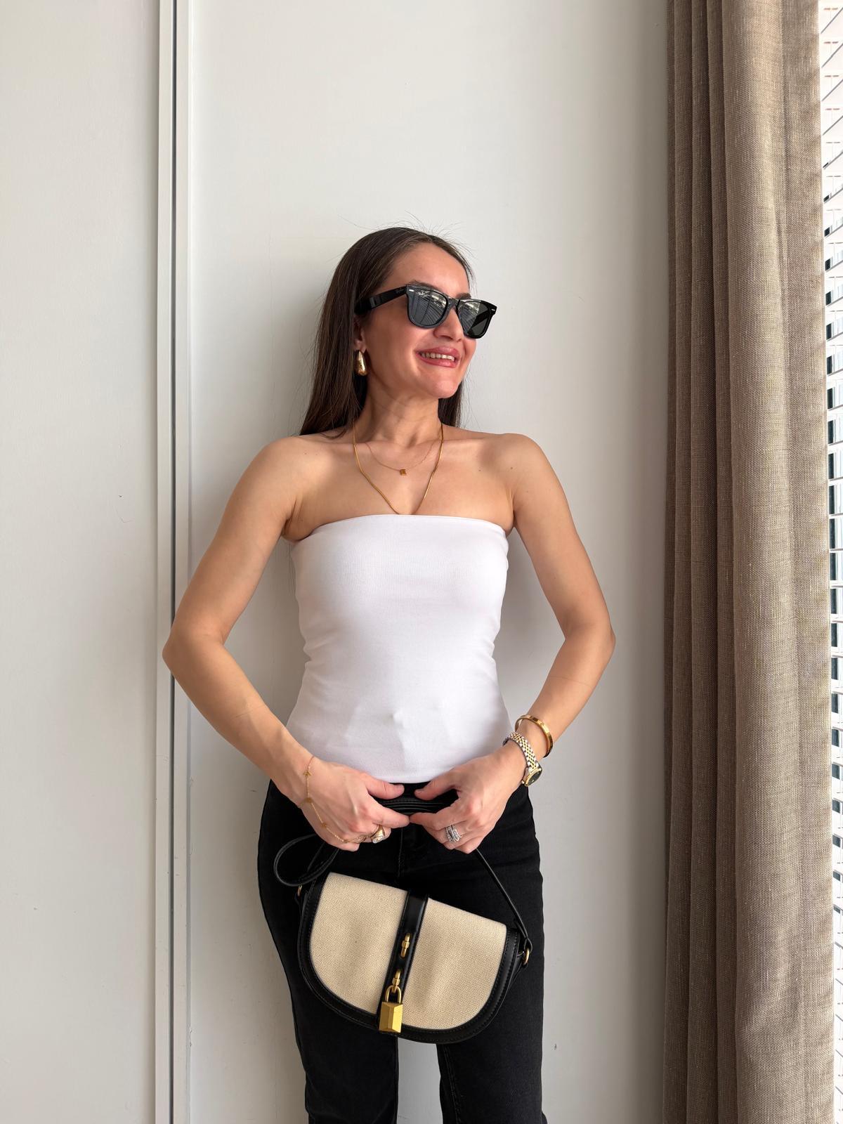 Beyaz Straplez Atlet 16068