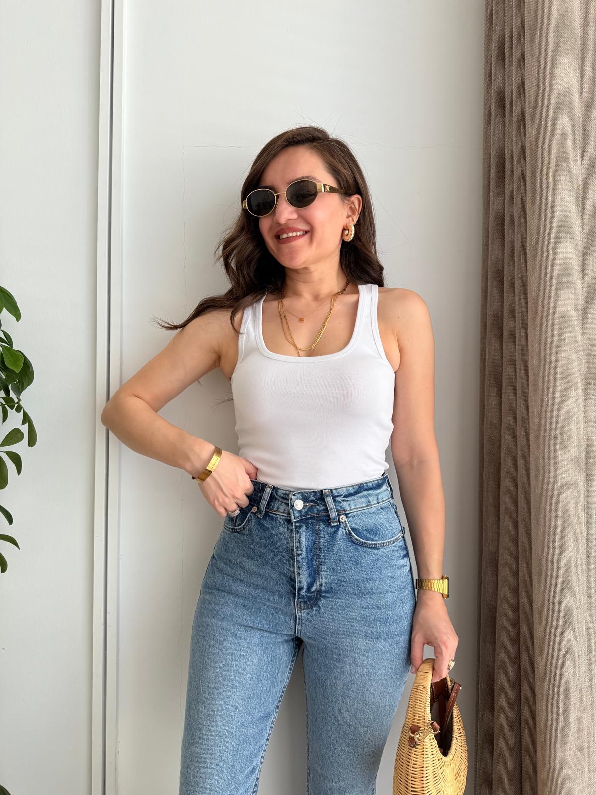 Beyaz U Yaka Uzun Atlet 16845