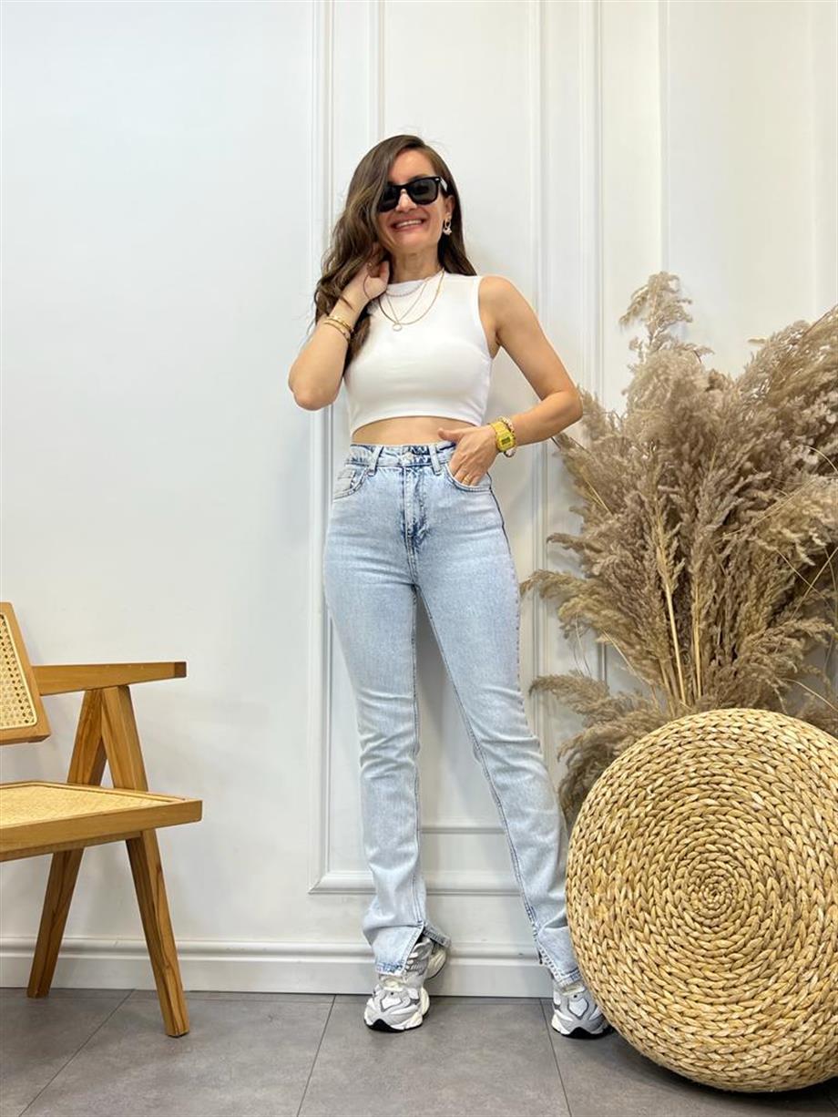 Buz Mavisi Premıum seri Comfort Likralı Yırtmaçlı jean 70893