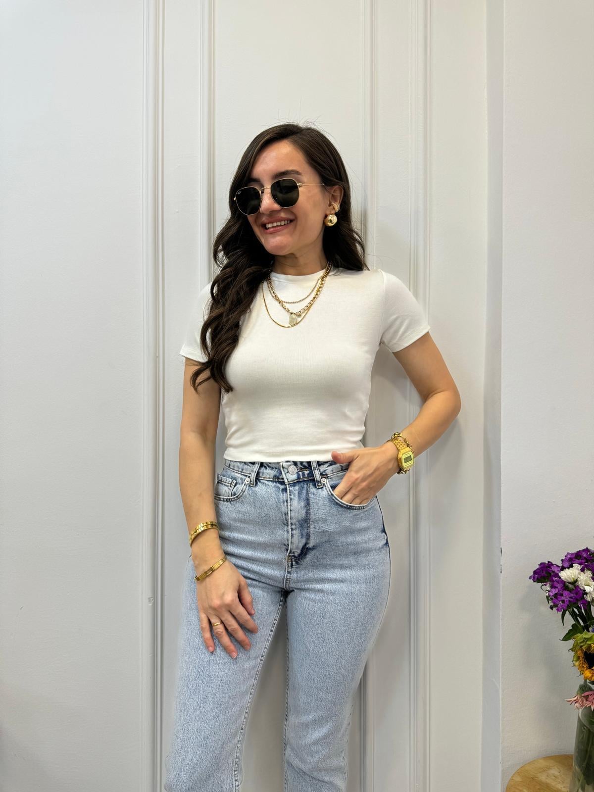 Ekru Orjinal Marka Massımo Tişört 6896