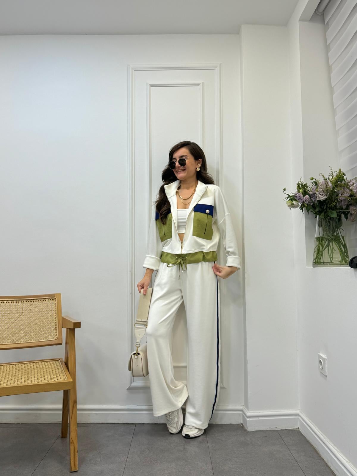 Ekru Premıum Seri Tasarım Sweat Pantolon Takım 2970
