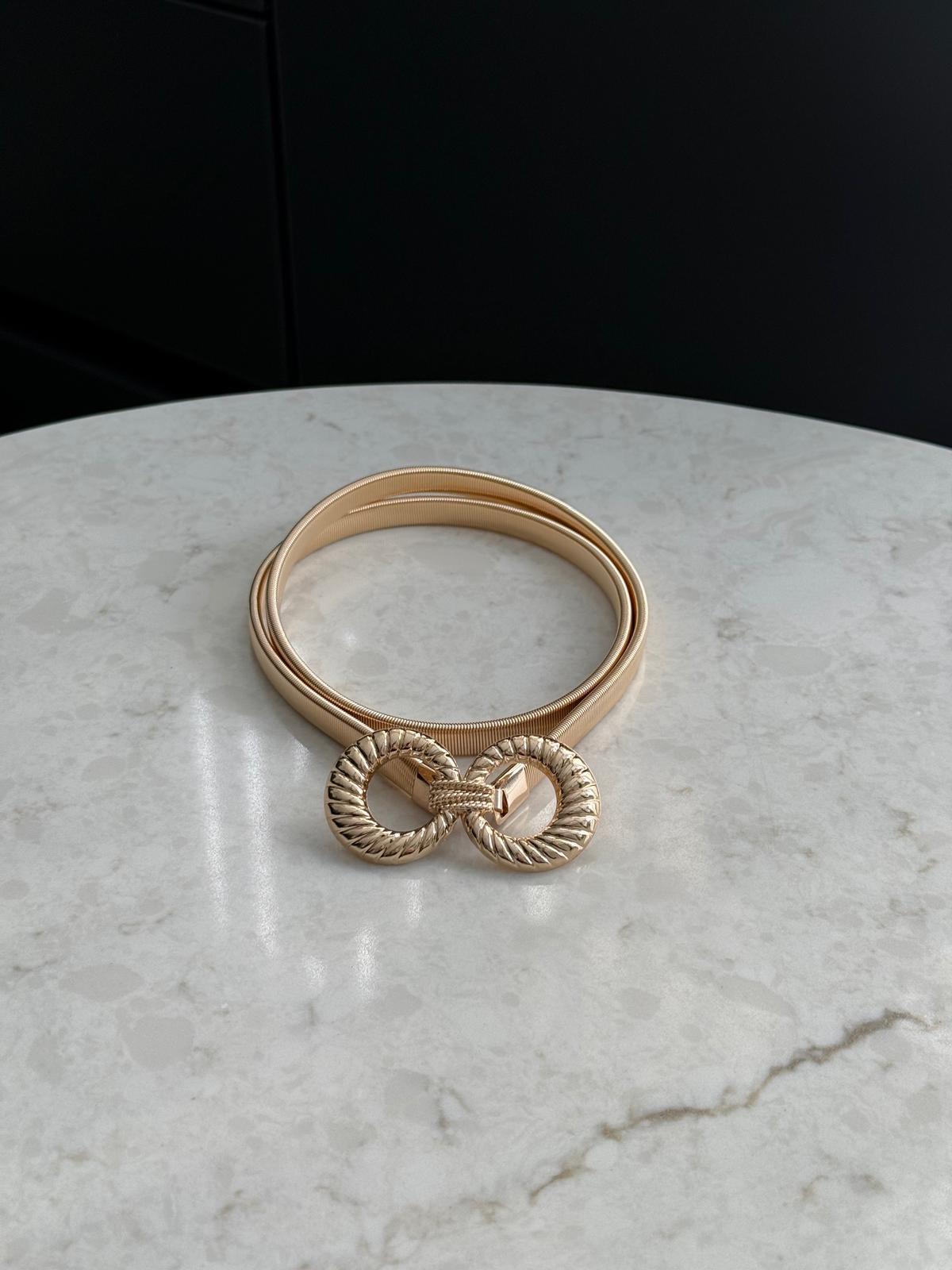 Gold Çift Halka Desenli Yaylı Kemer SB57