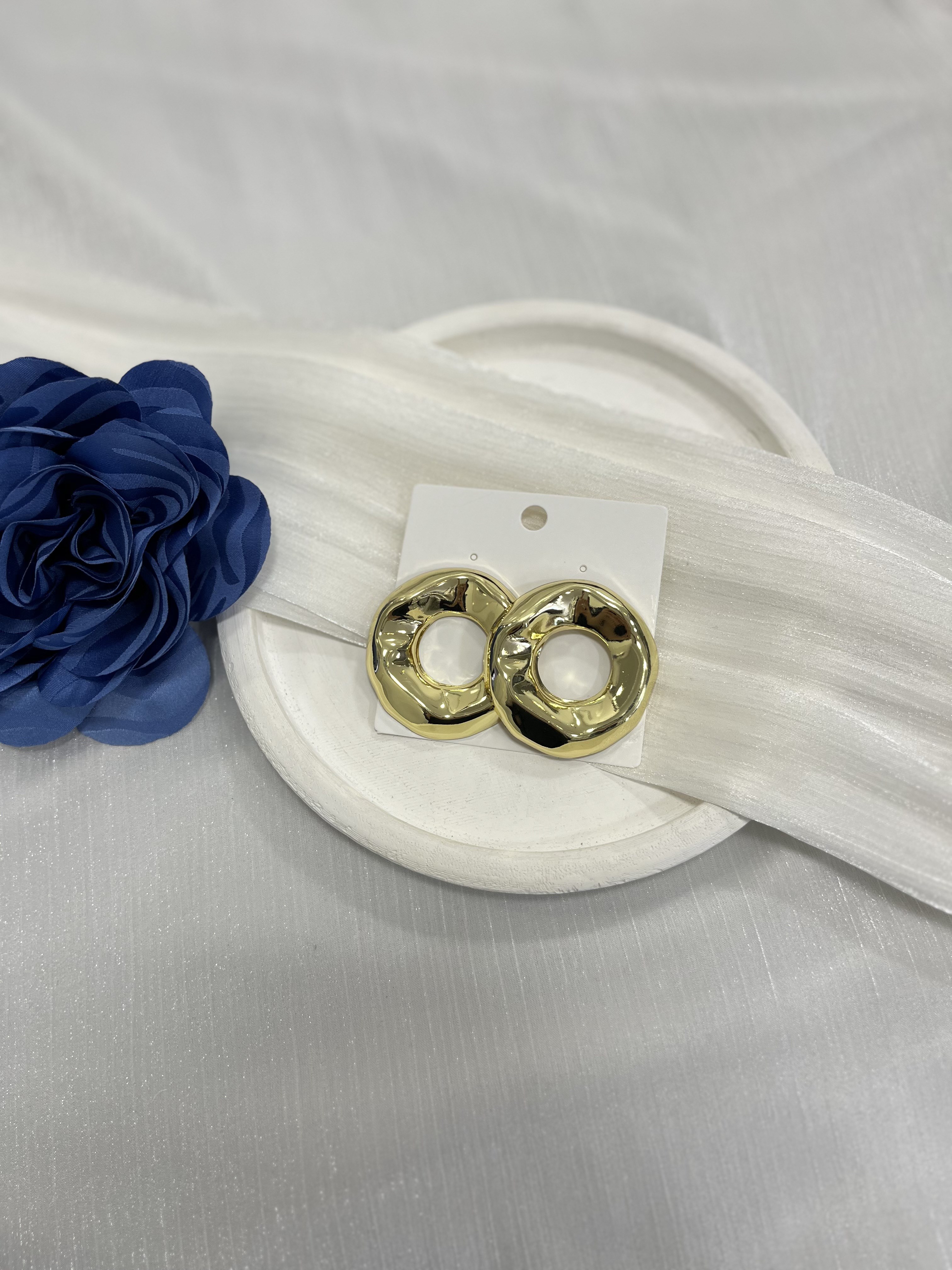 Gold Daire Model Küpe KP19