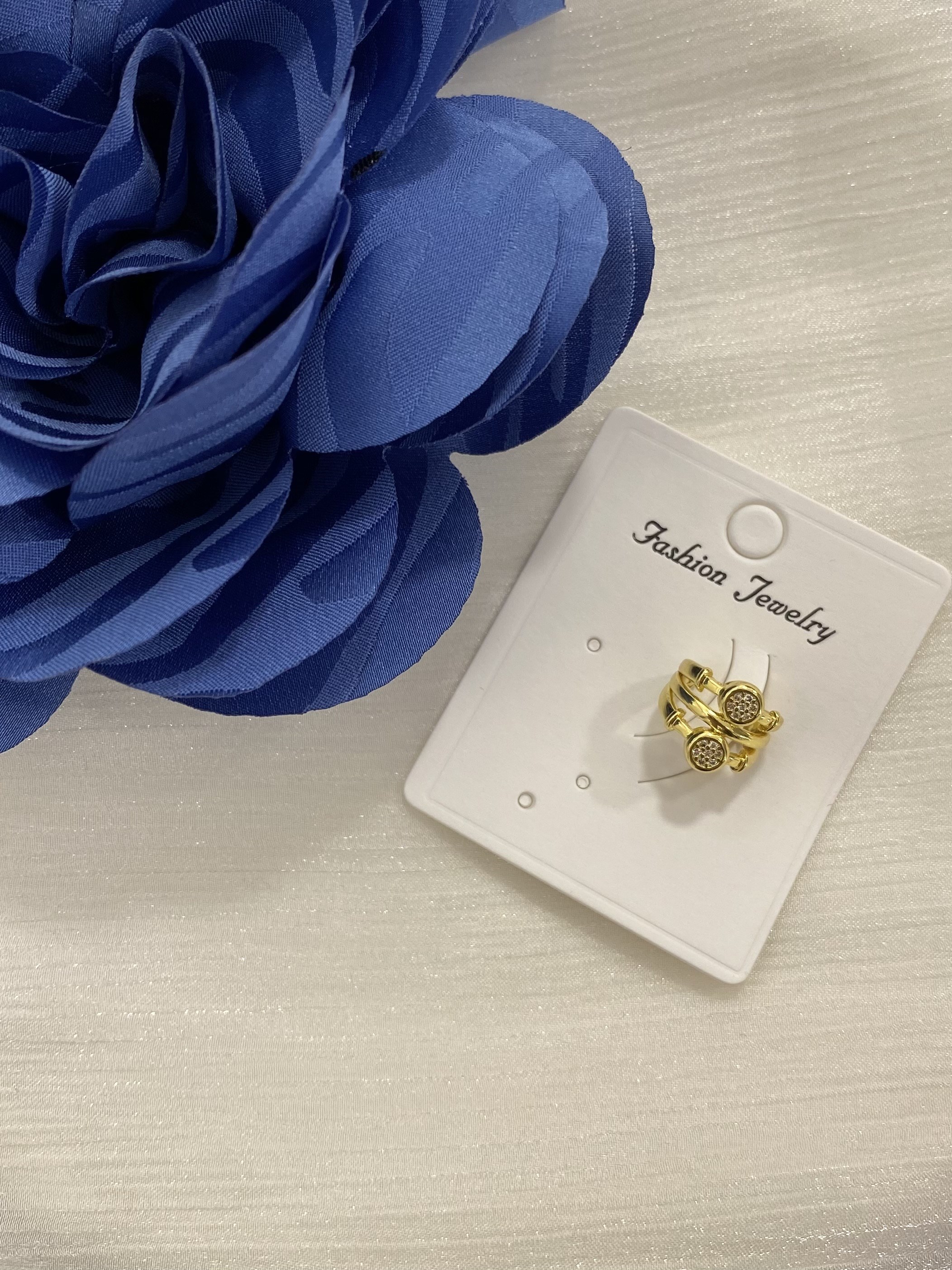 Gold İkili Halka Taşlı Kıkırdak Küpesi KD19