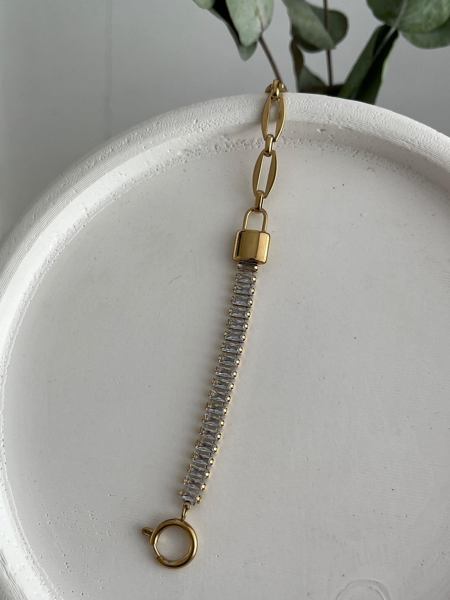 Gold Taş Su Yolu Bileklik ST8