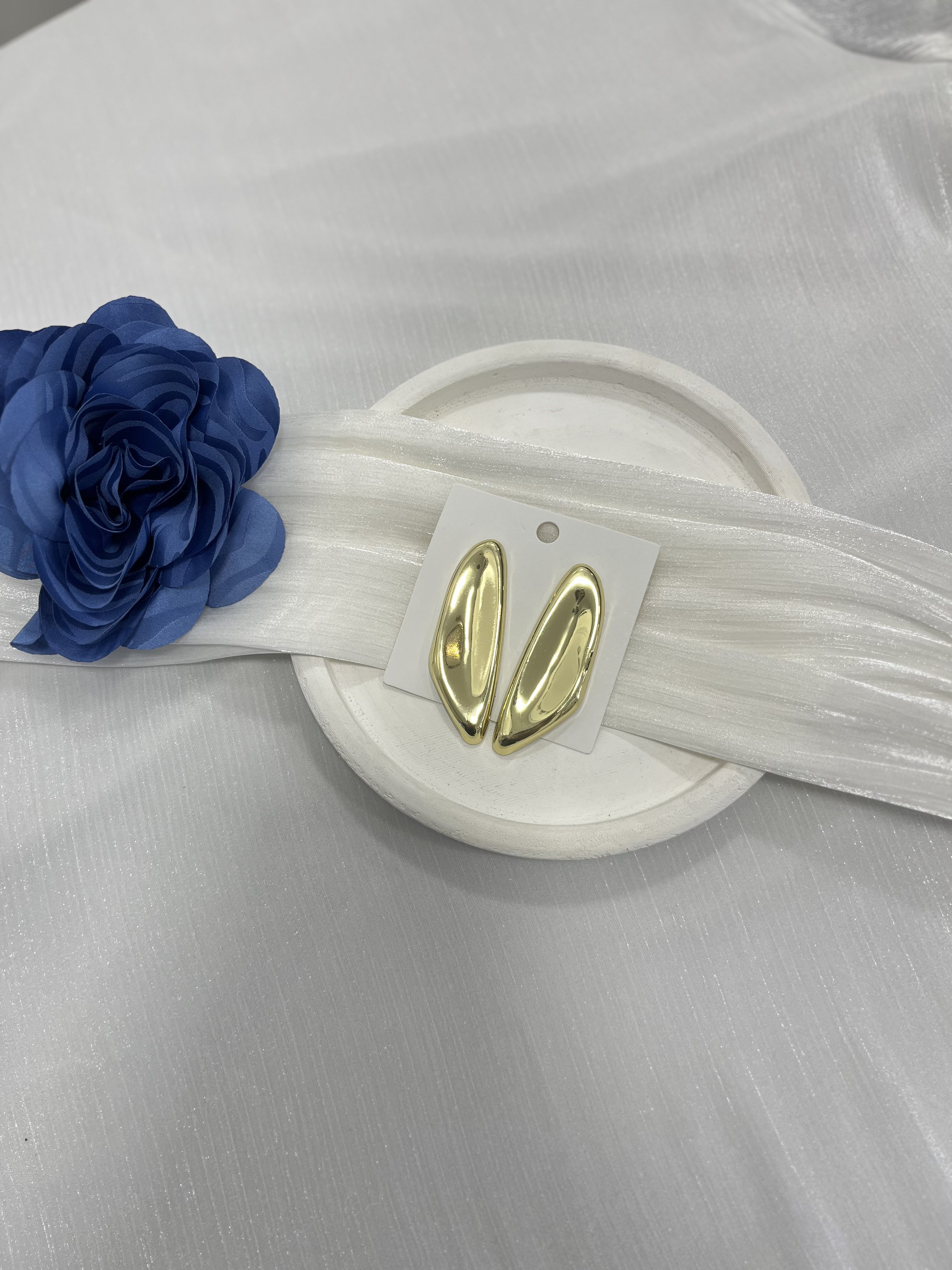 Gold Uzun Oval Küpe KP59