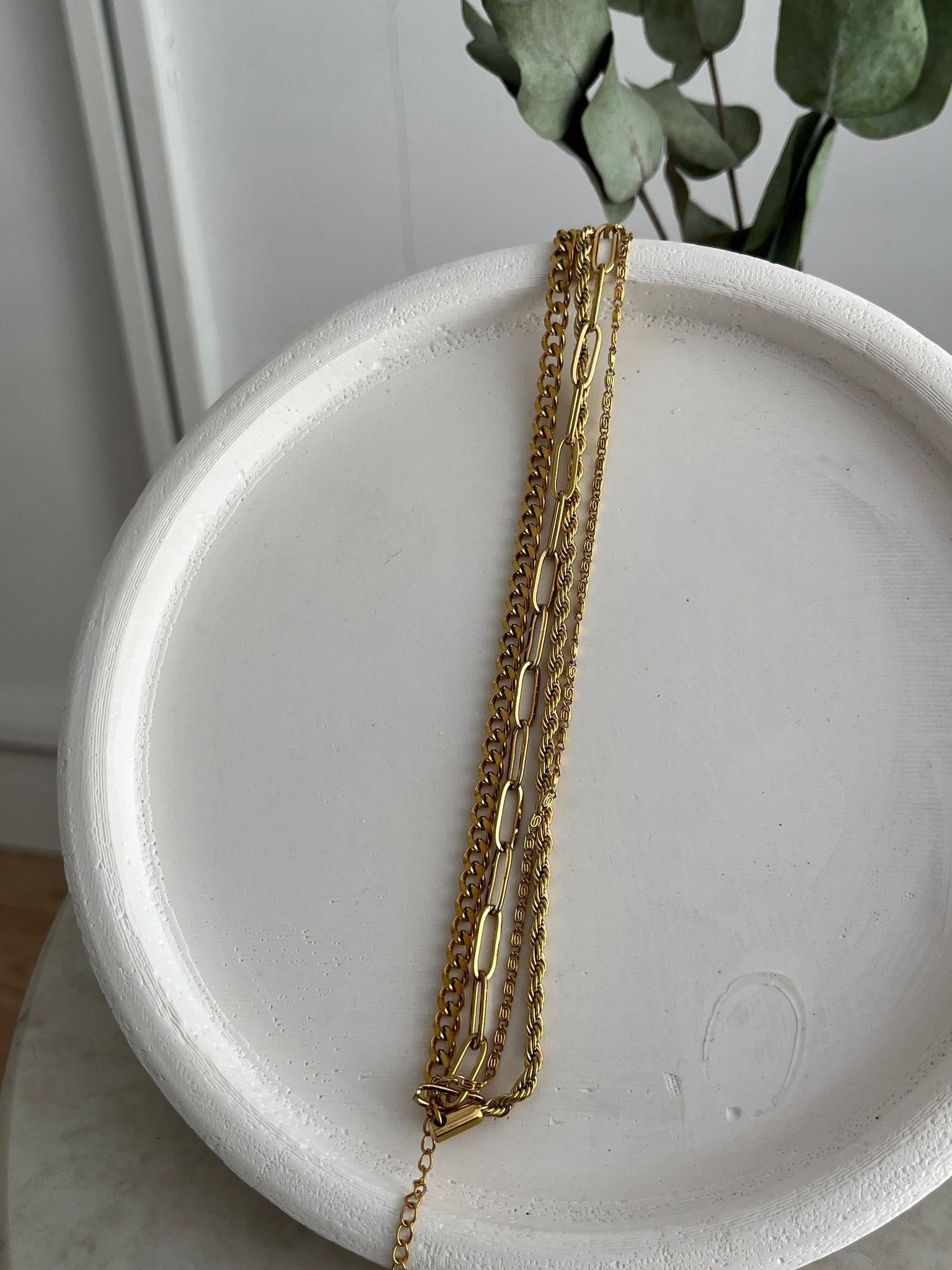 Gold Zincir Detaylı Halhal ST25