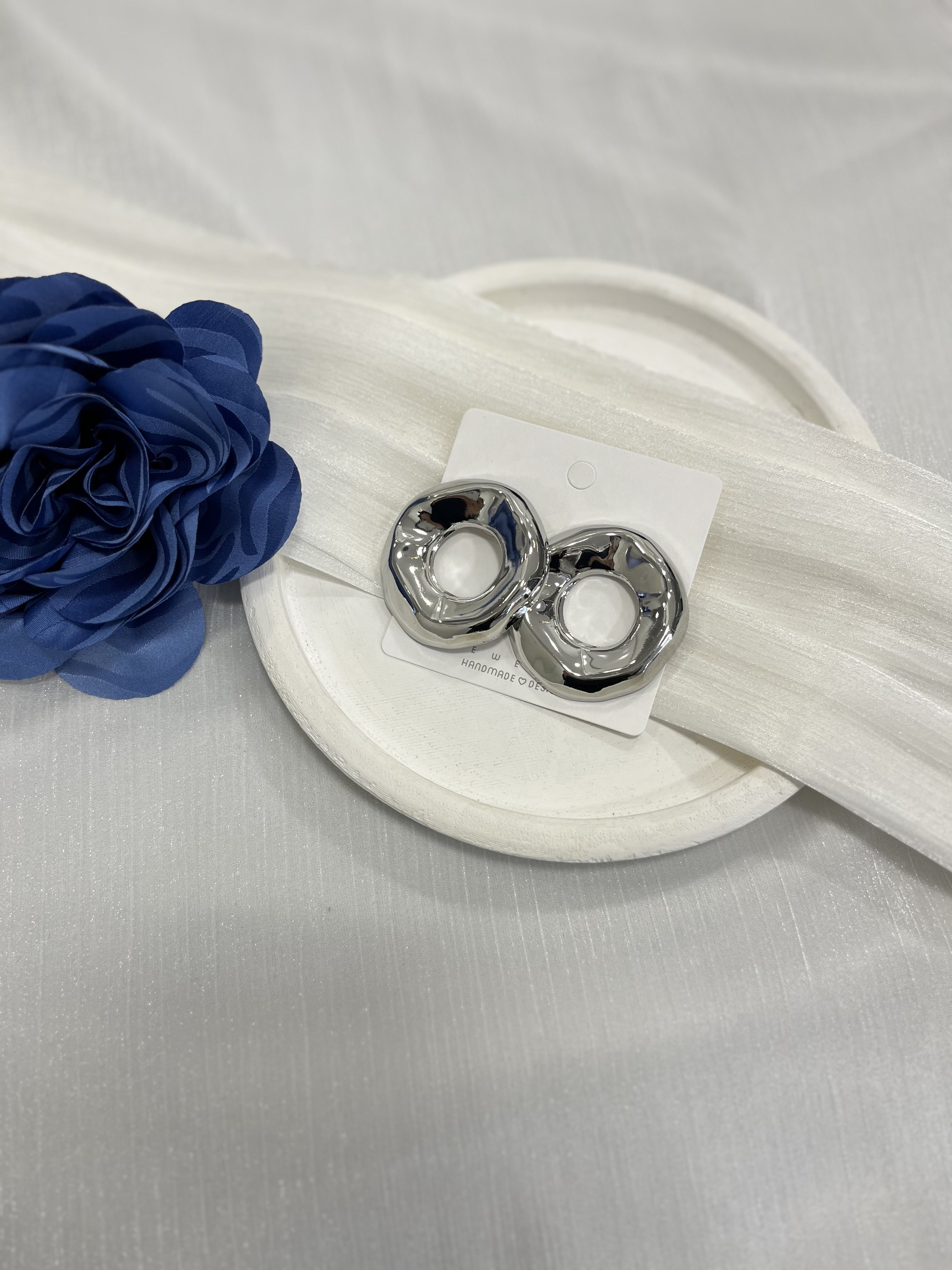 Gümüş Daire Model Küpe KP19