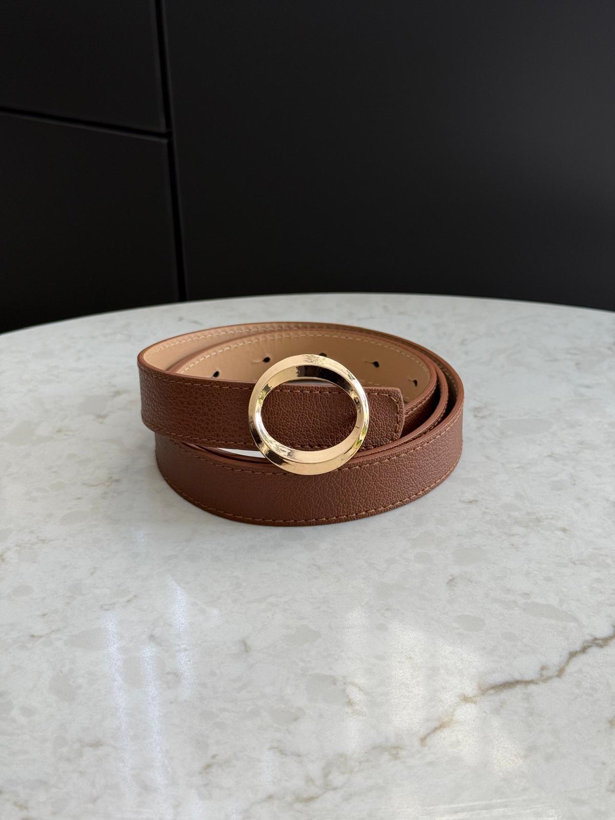 Kahve rengi Gold Halka Tokalı Kemer SB42