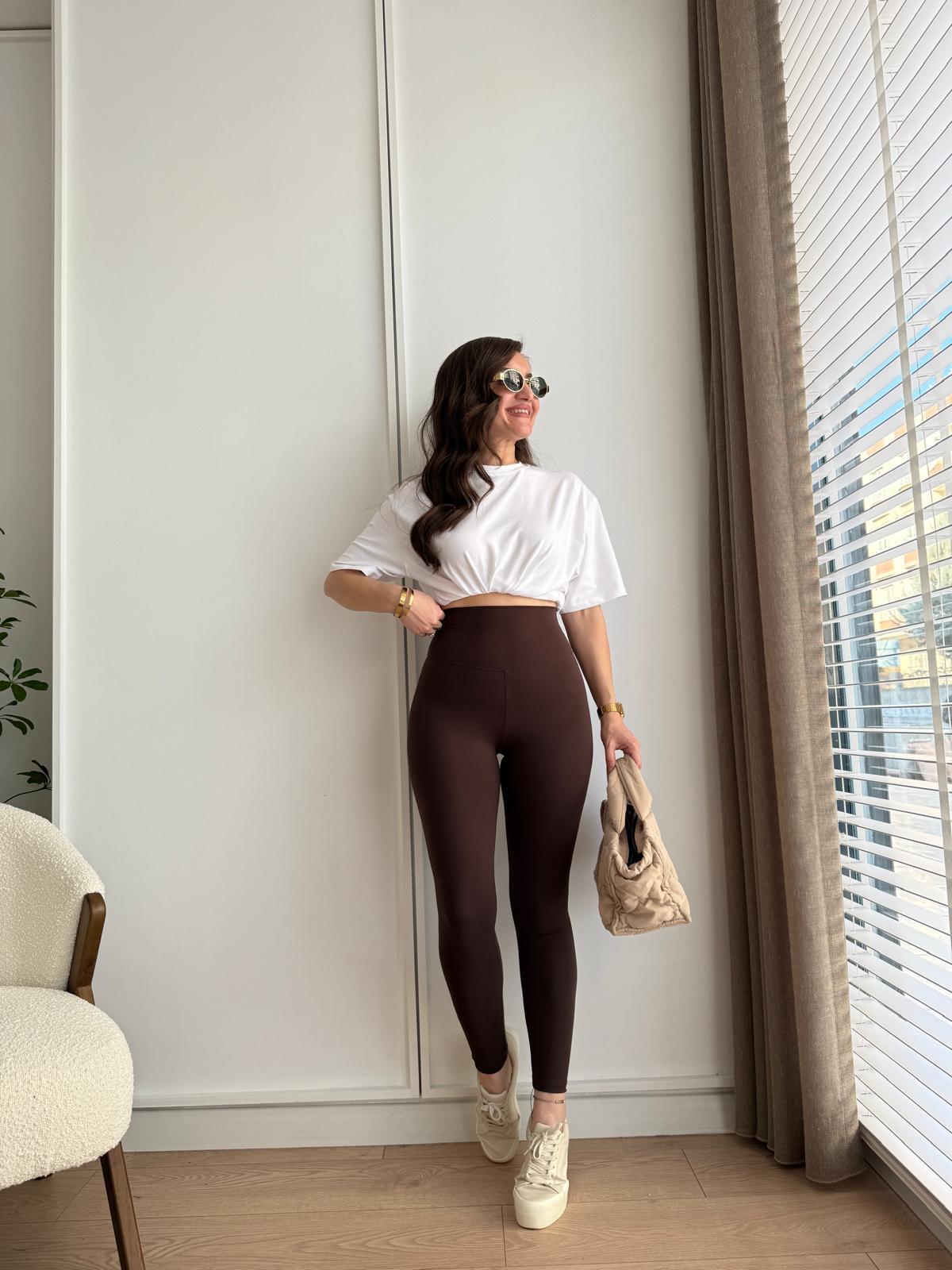 Kahve rengi Orjinal Marka Yüksek Bel Tayt 241141
