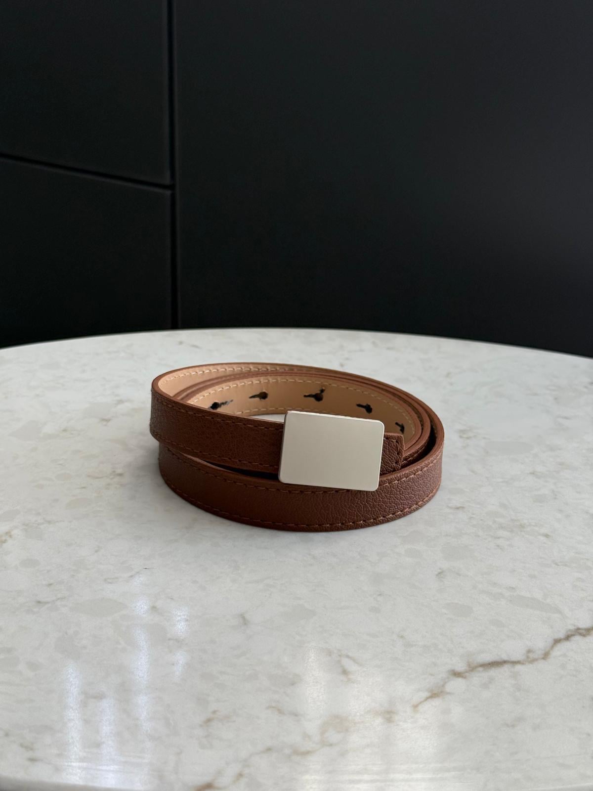 Kahve rengi Rose Gold Tokalı Kemer SB36