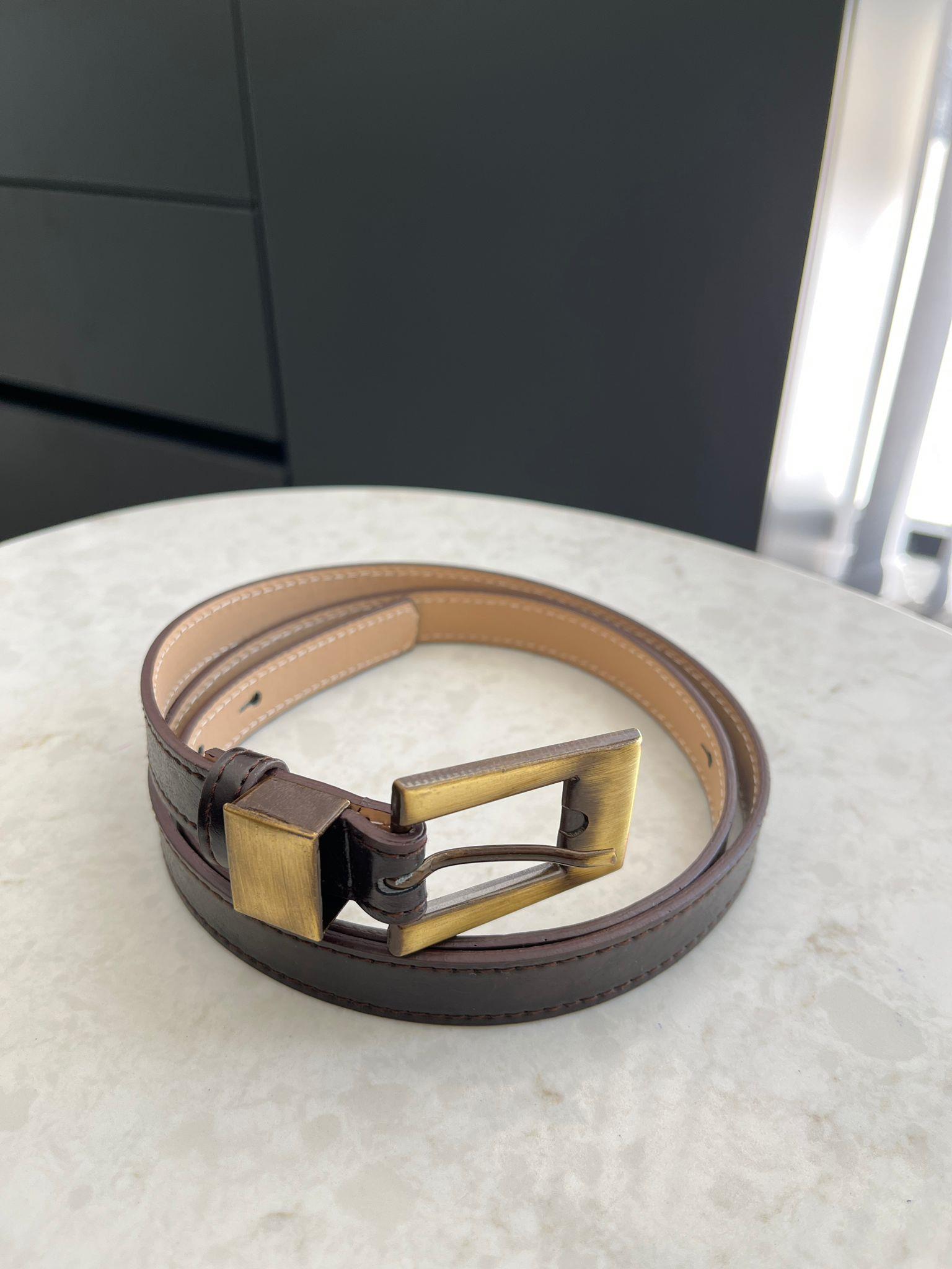 Koyu kahve Eskitme Gold Tokalı Kemer SB63