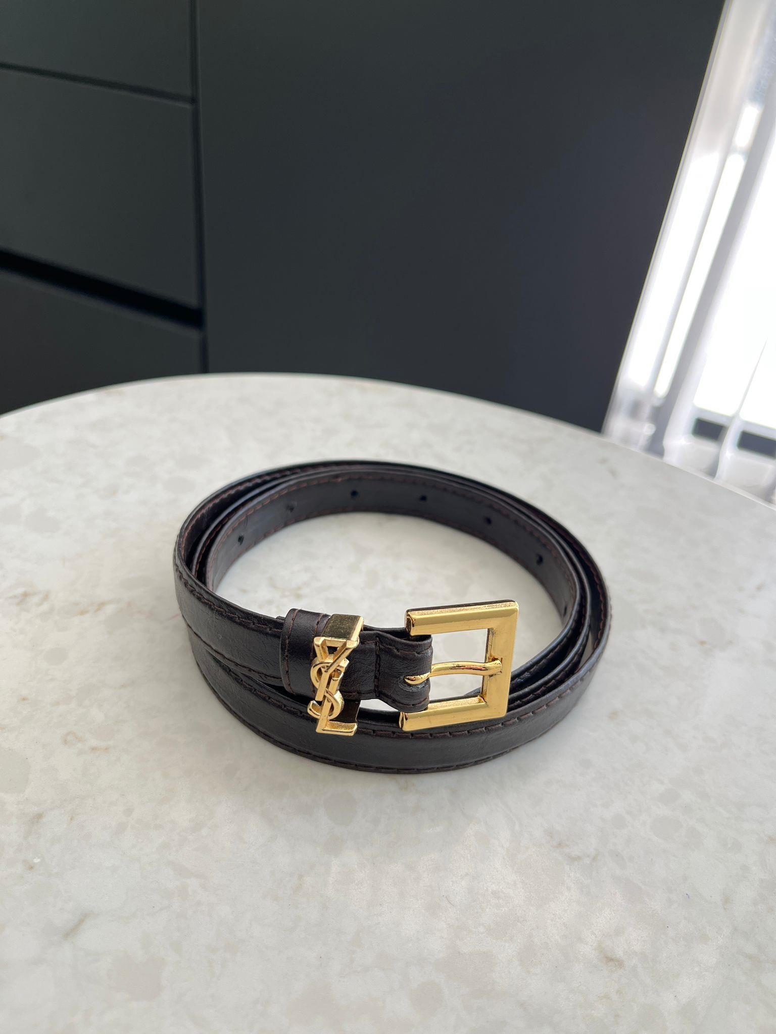 Koyu kahve YSL Gold Tokalı Kemer SB77