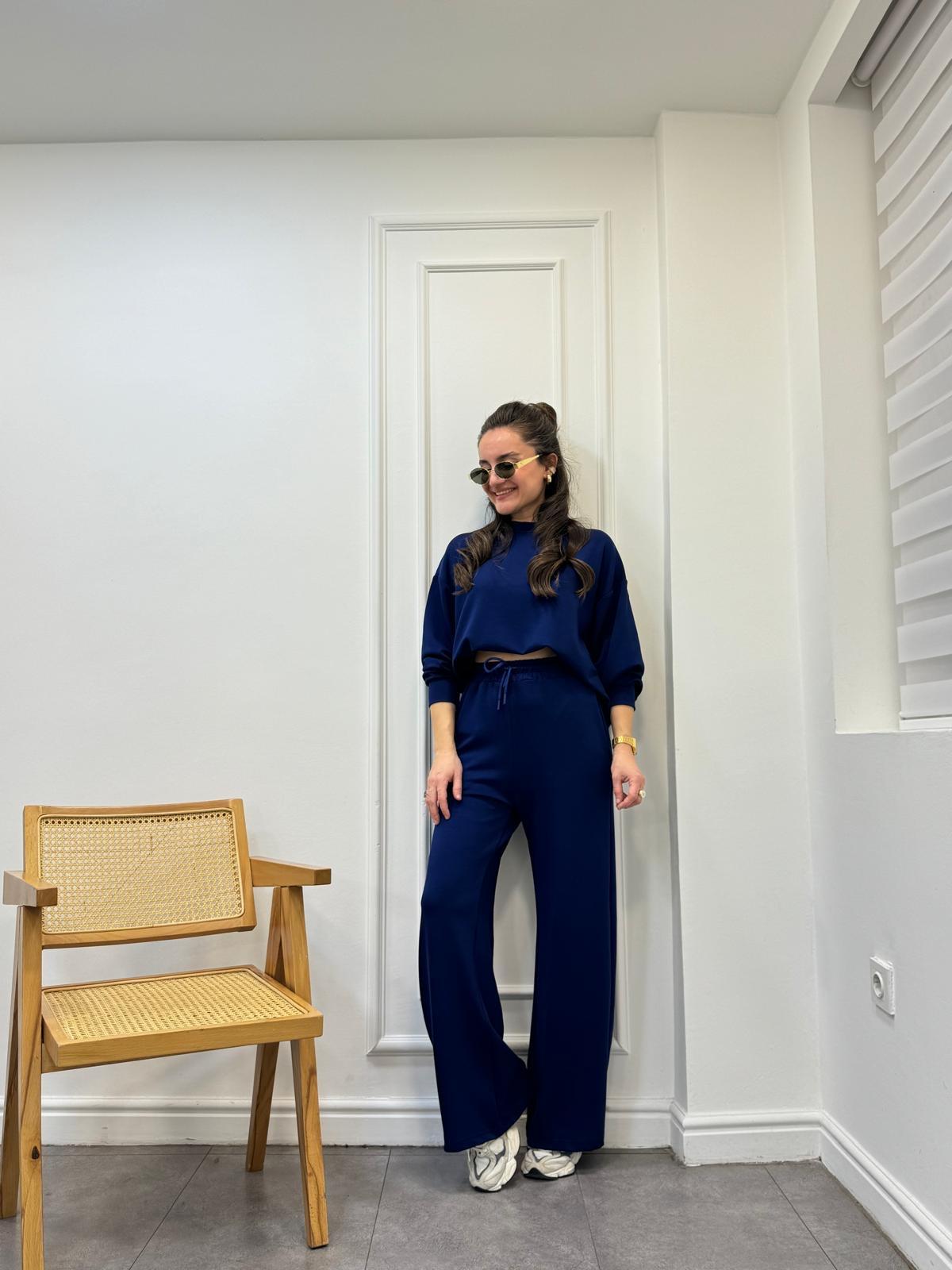 Lacivert Bisiklet Yaka Orjinal Marka Bol Paça Takım 2011