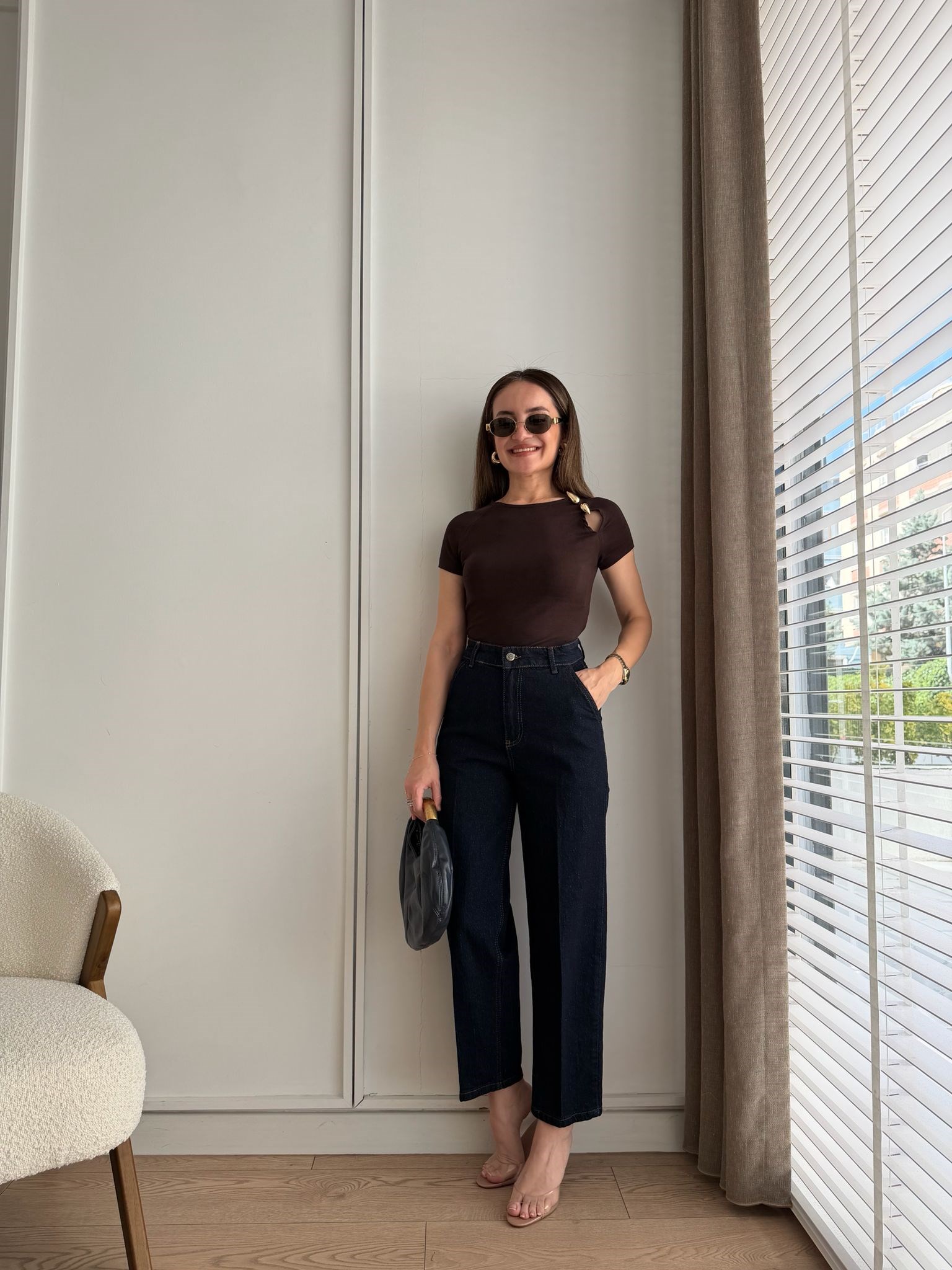 Lacivert Ütü İzli Boyfriend Jean 3001