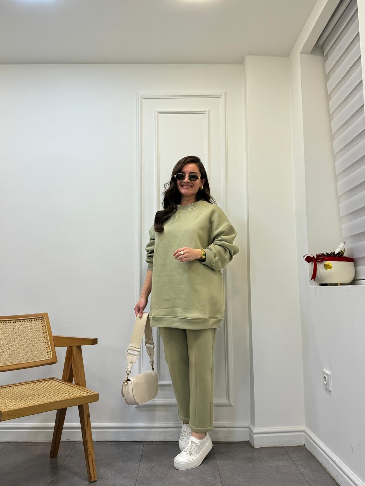 Mint yeşili Üç İplik İkili Takım 8499