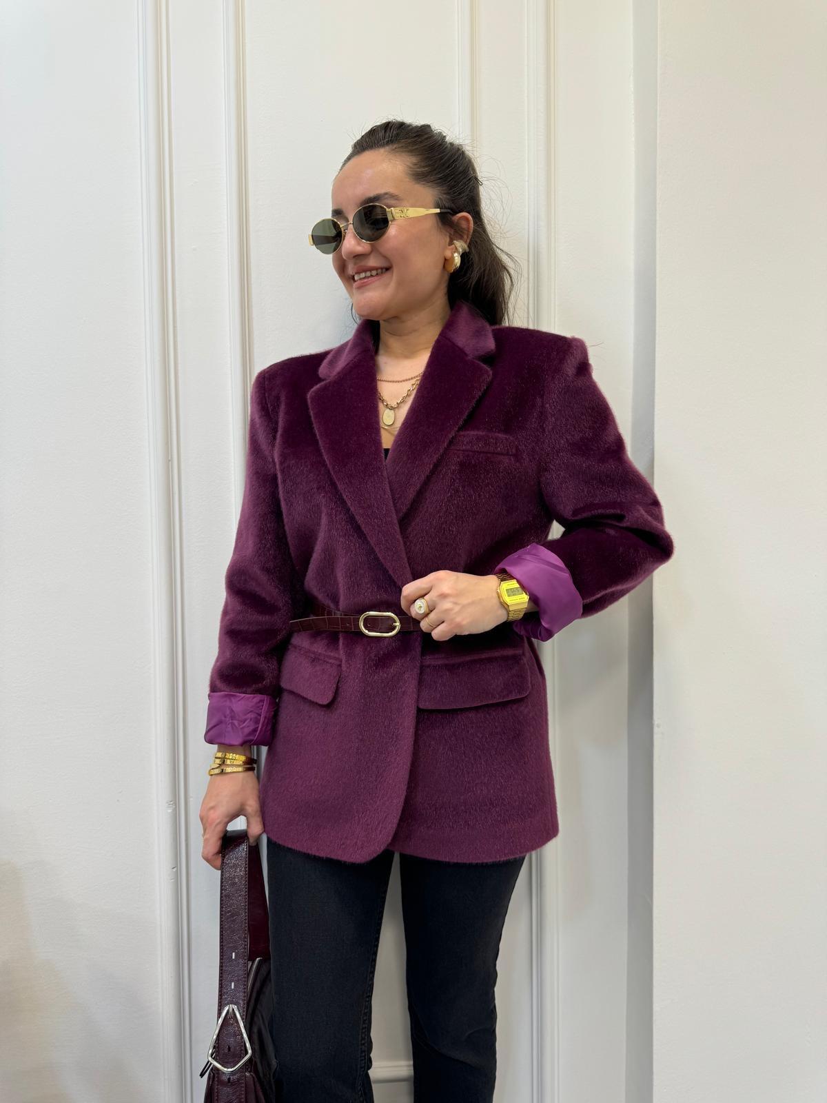 Mürdüm Premıum Kalite Kemerli Peluş Kaban 9490