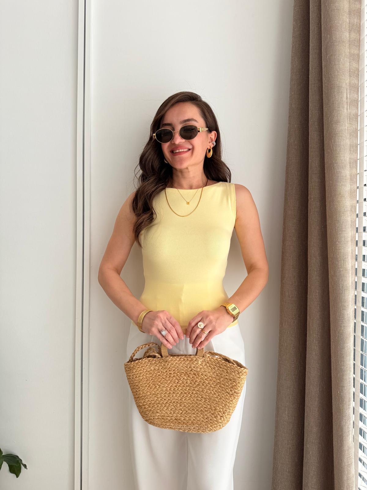 Sarı Kayık Yaka Atlet 16810