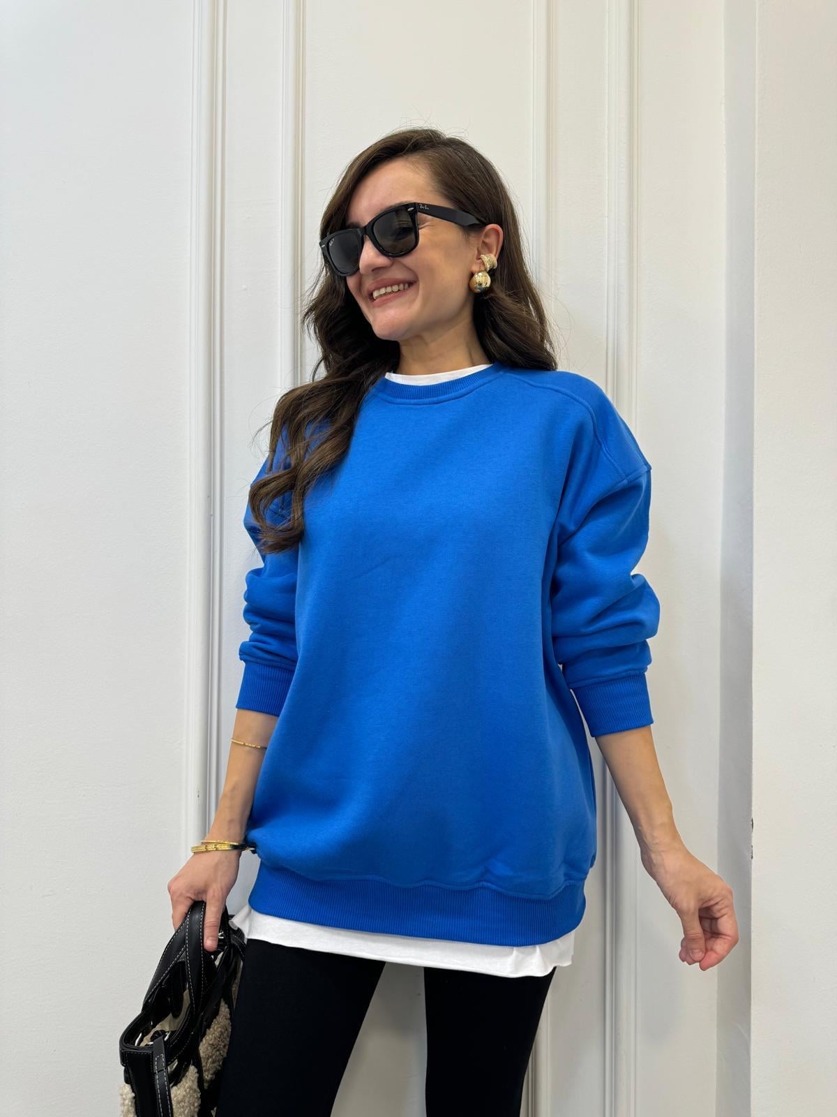 Sax Oversize Bisiklet Yaka Sweatshırt 7912