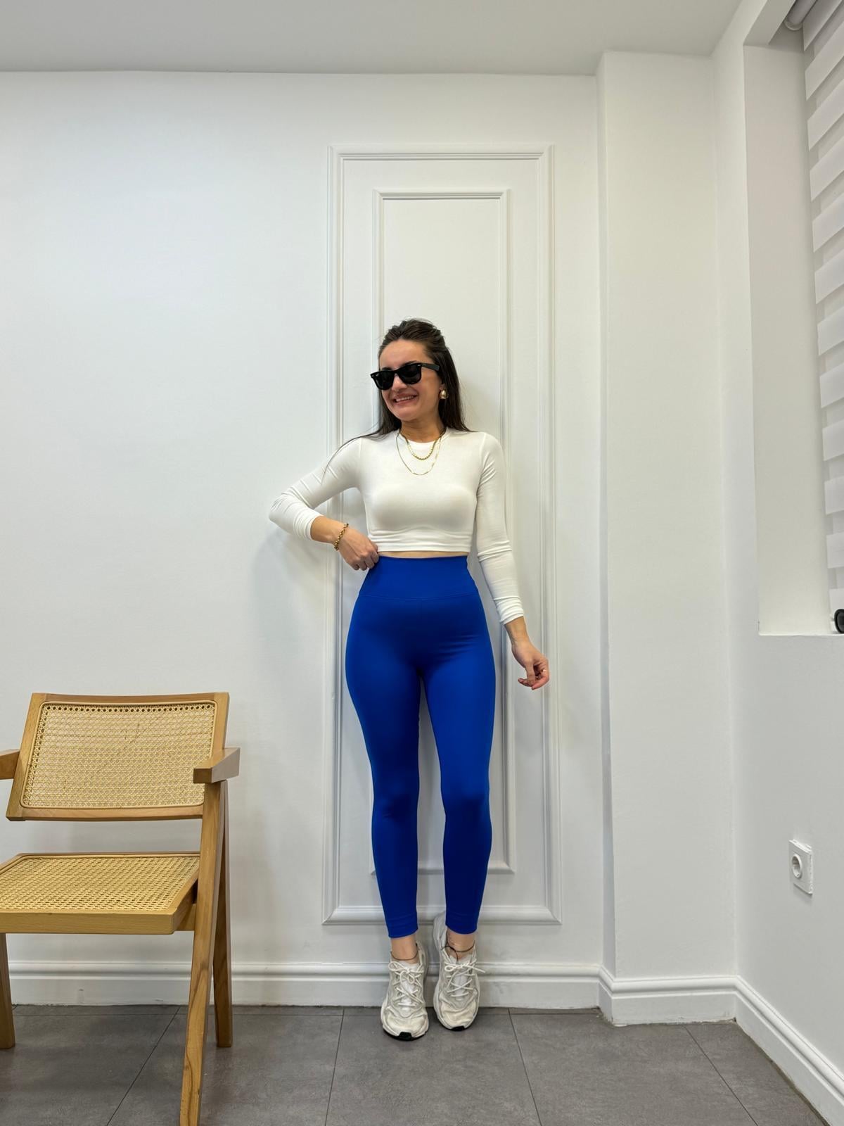 Sax Yüksek Bel Geniş Kemerli Tayt 2710