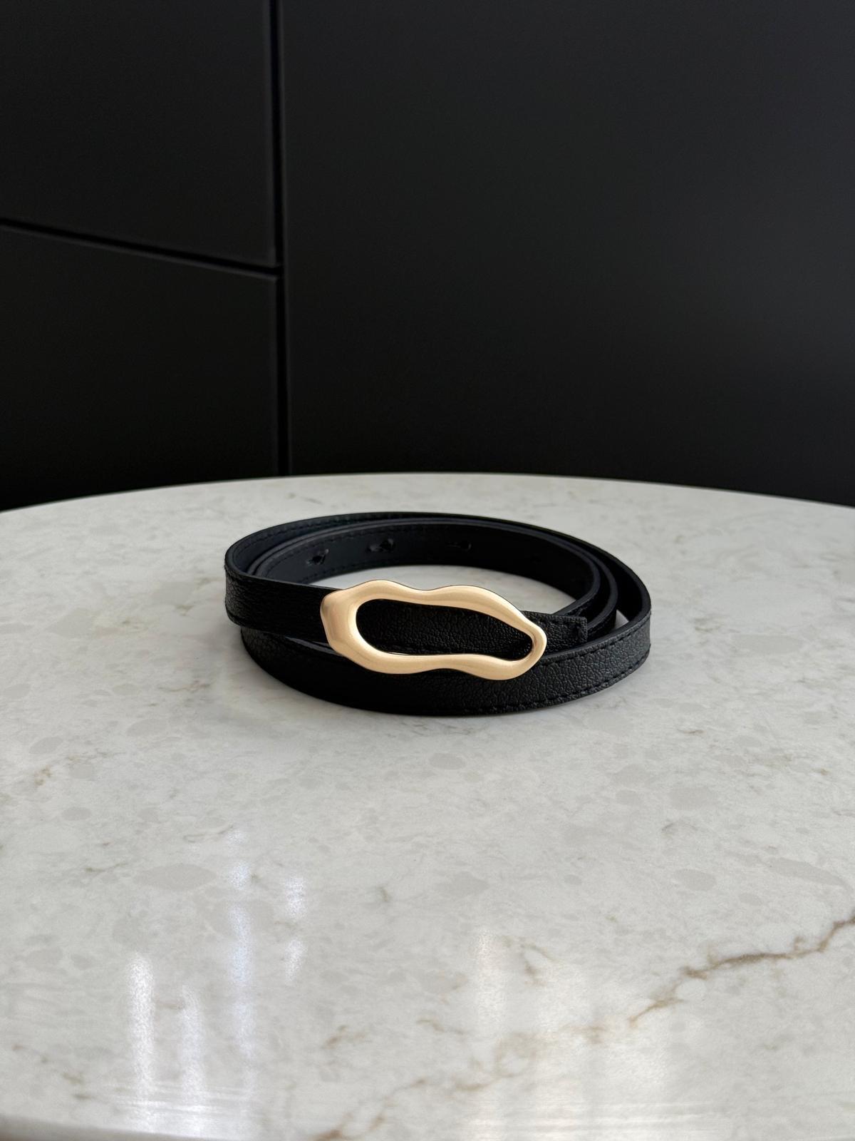 Siyah Gold Dalga Tokalı Kemer SB30