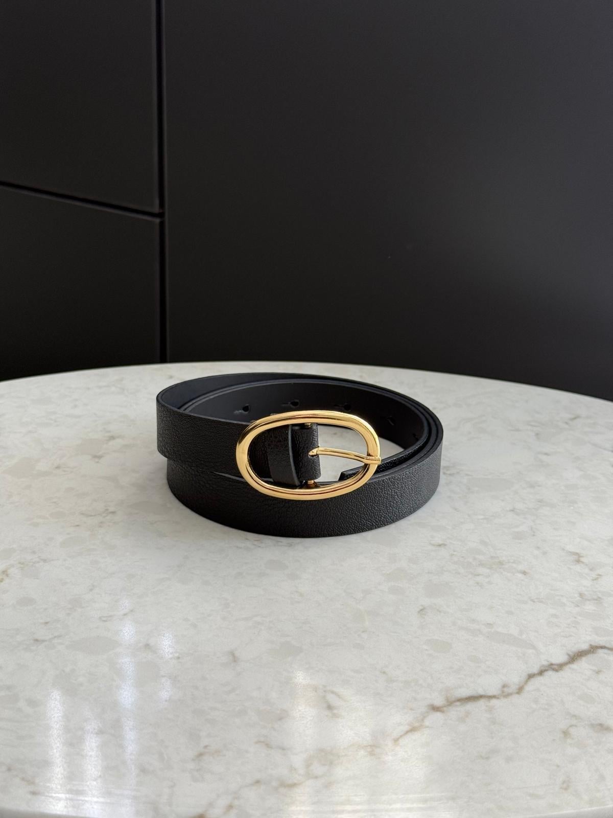 Siyah Gold Tokalı Oval Kemer SB37