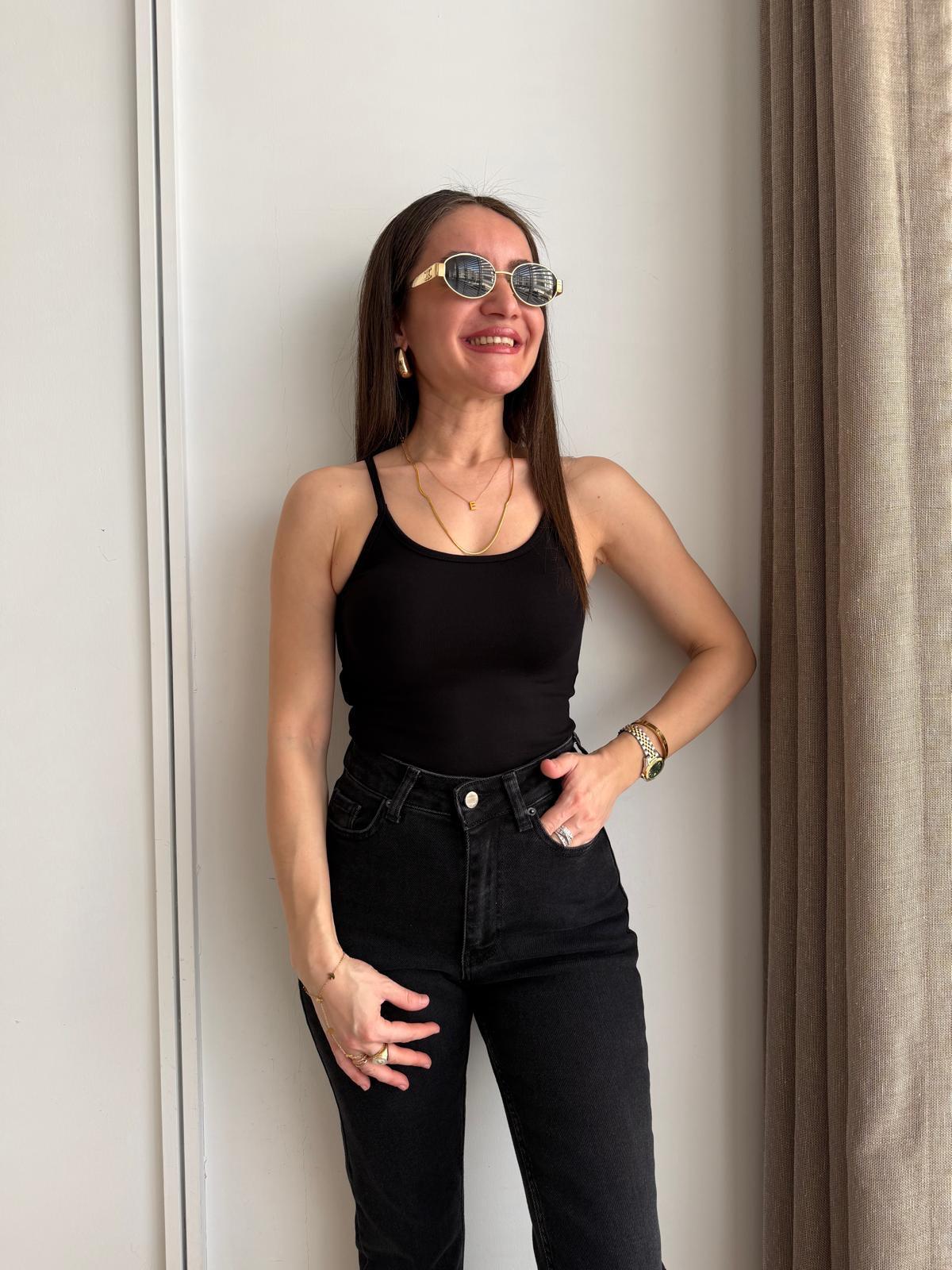 Siyah İp Askılı Atlet 1482