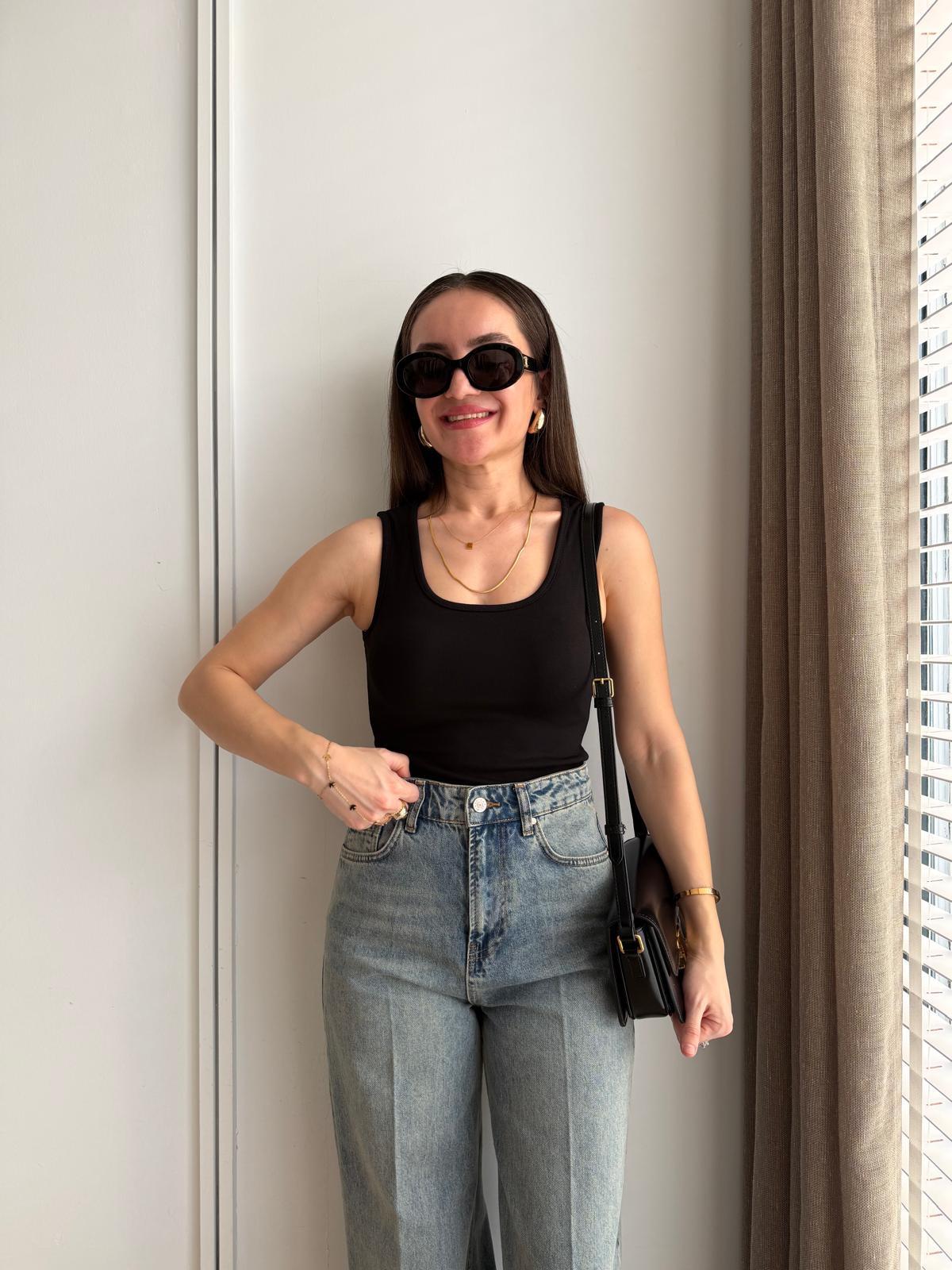 Siyah Kalın Askılı Atlet 1385