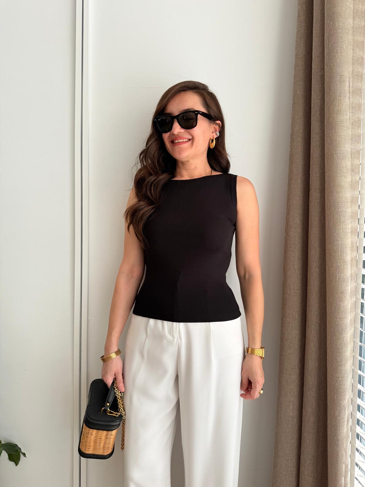 Siyah Kayık Yaka Atlet 16810