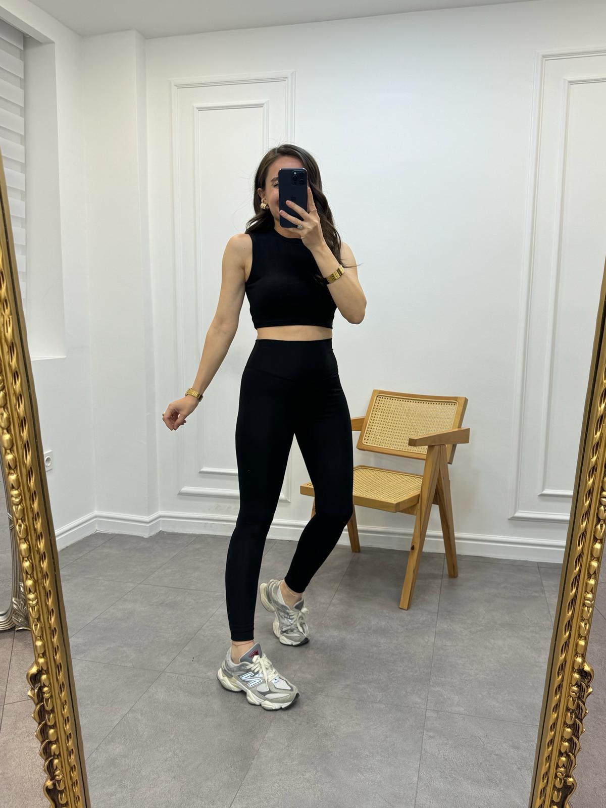 Siyah Orjinal Marka Şardonsuz Tayt 7890