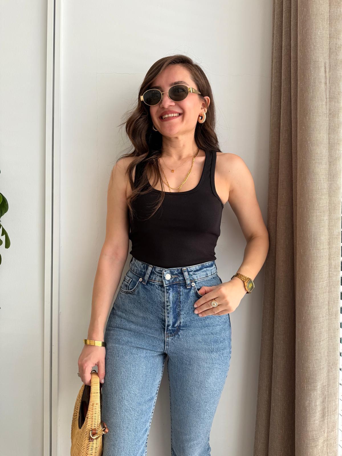 Siyah U Yaka Uzun Atlet 16845