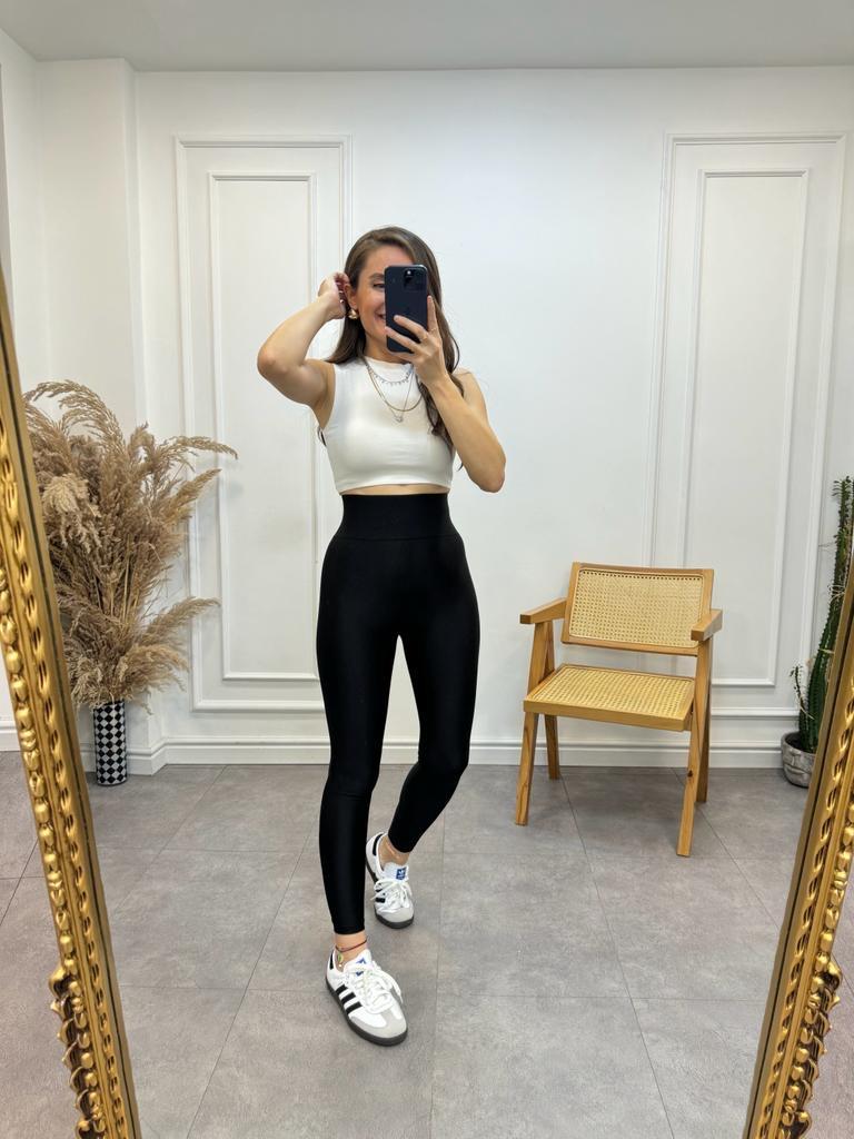 Siyah Ultra Yüksek Bel Sporcu Taytı GNG260