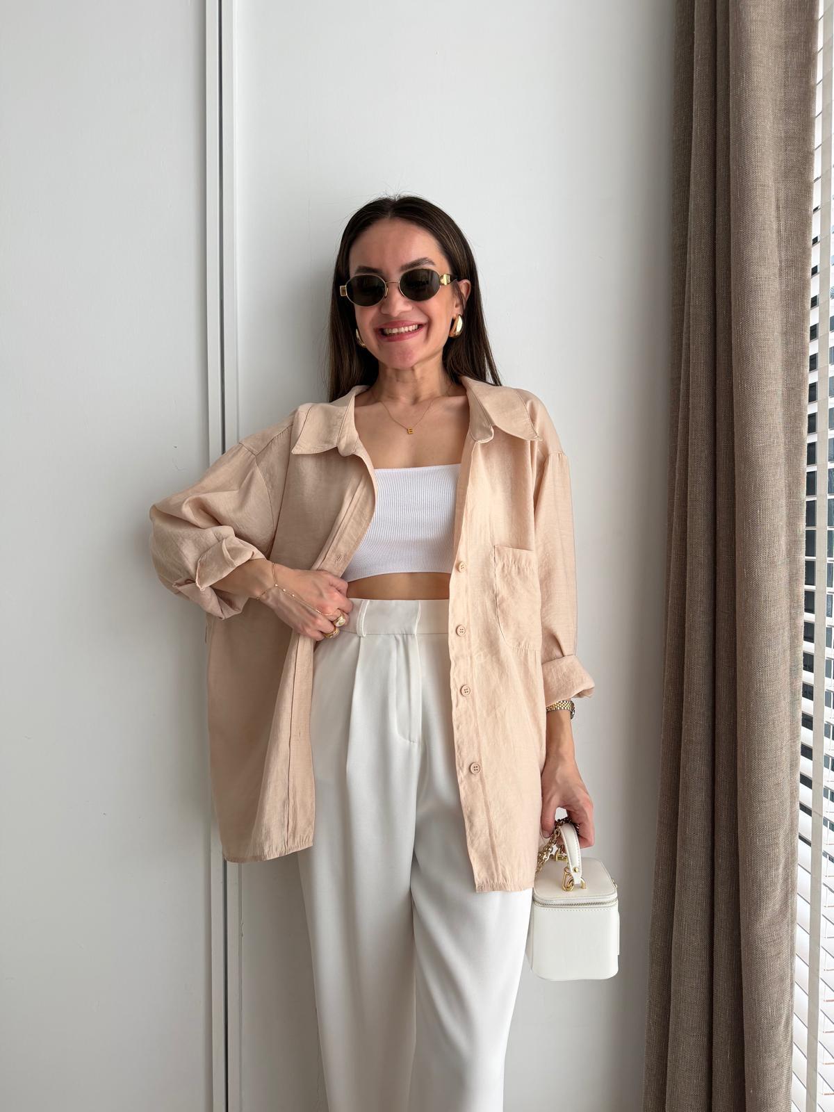 Taş Lüx Kalite Oversize Gömlek 4612