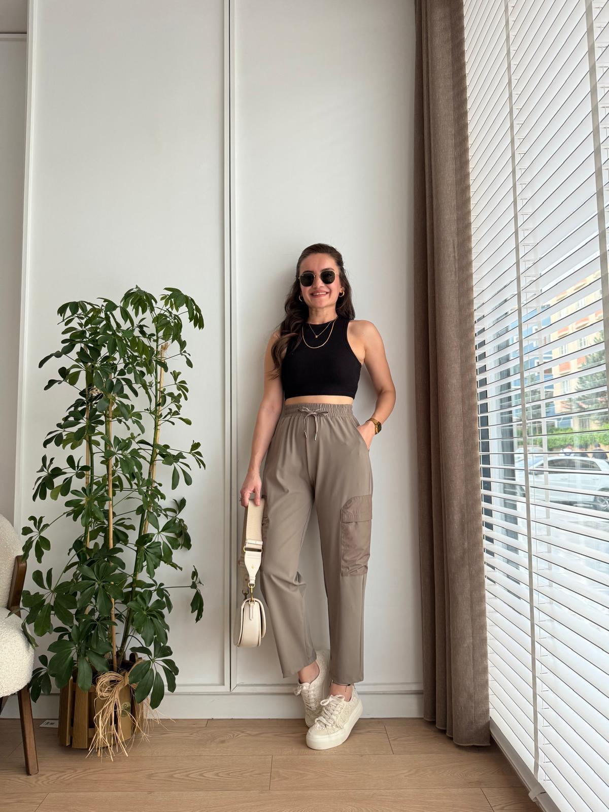 Vizon Bel Lastikli Paraşüt Cep Detaylı Pantolon 247