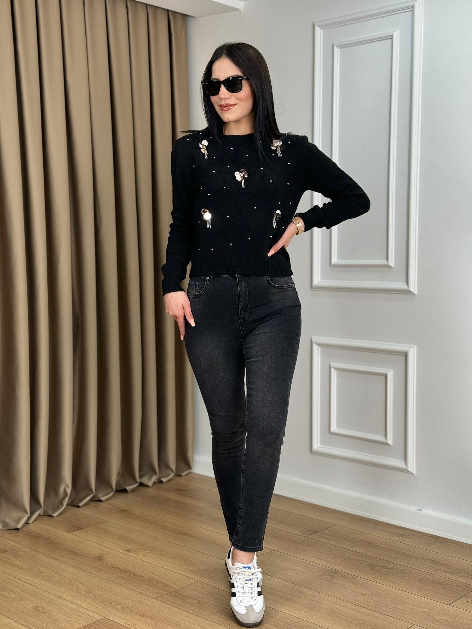 Koyu Füme Likralı Pushup Jean Karol 558