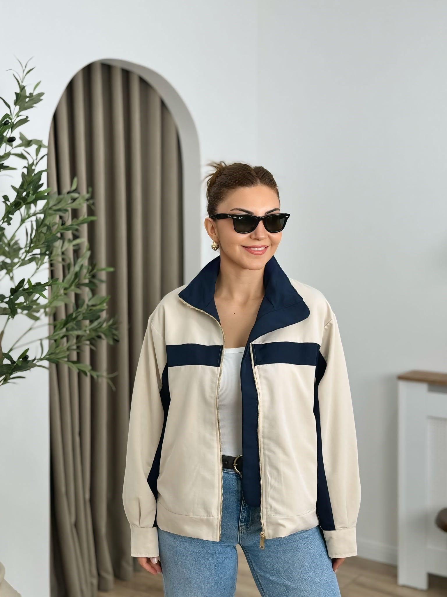 Taş Fermuarlı Astarlı Trenchcoat 3436