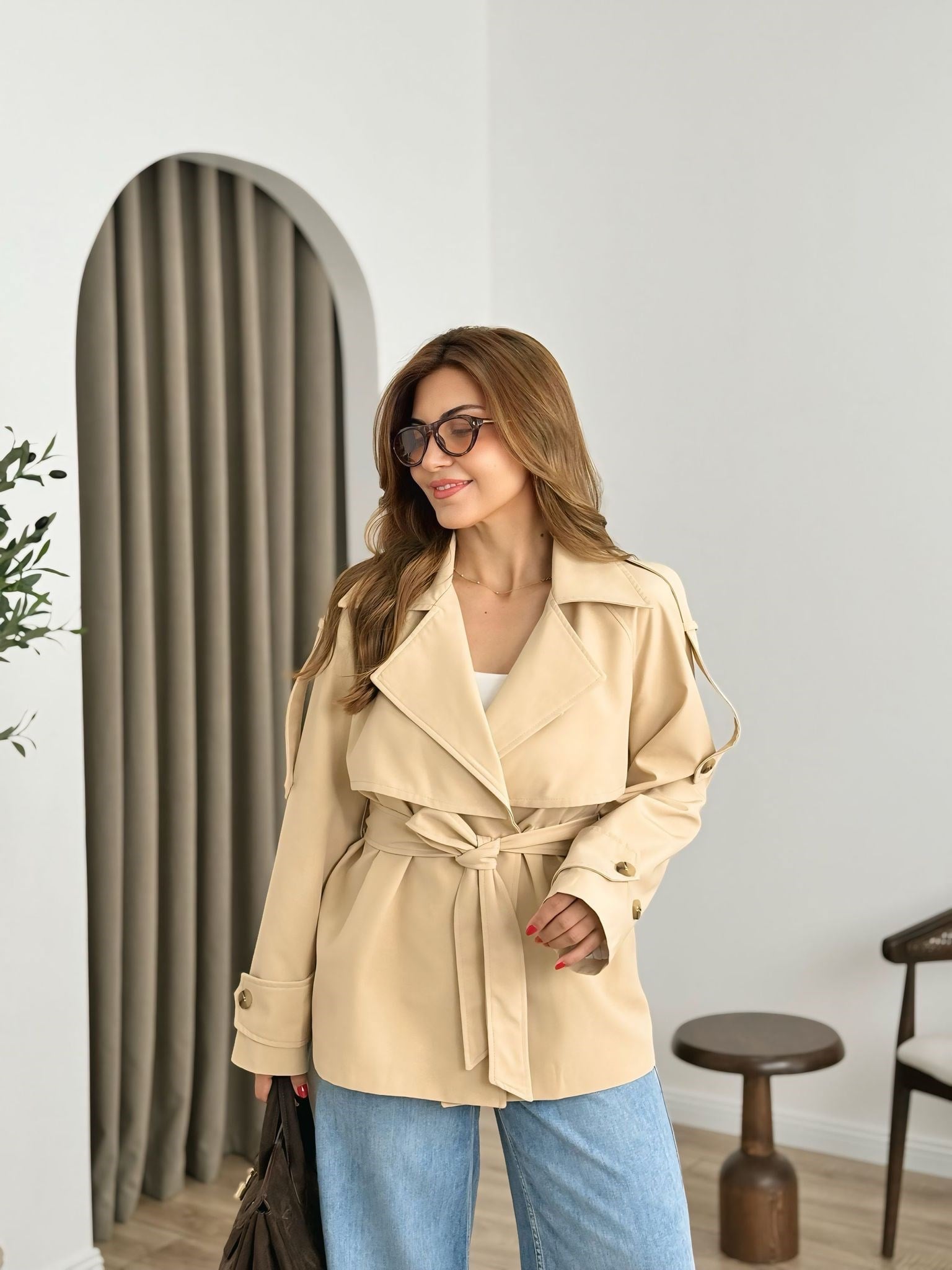 Taş Premium Kalite AstarlıTrenchcoat 6389