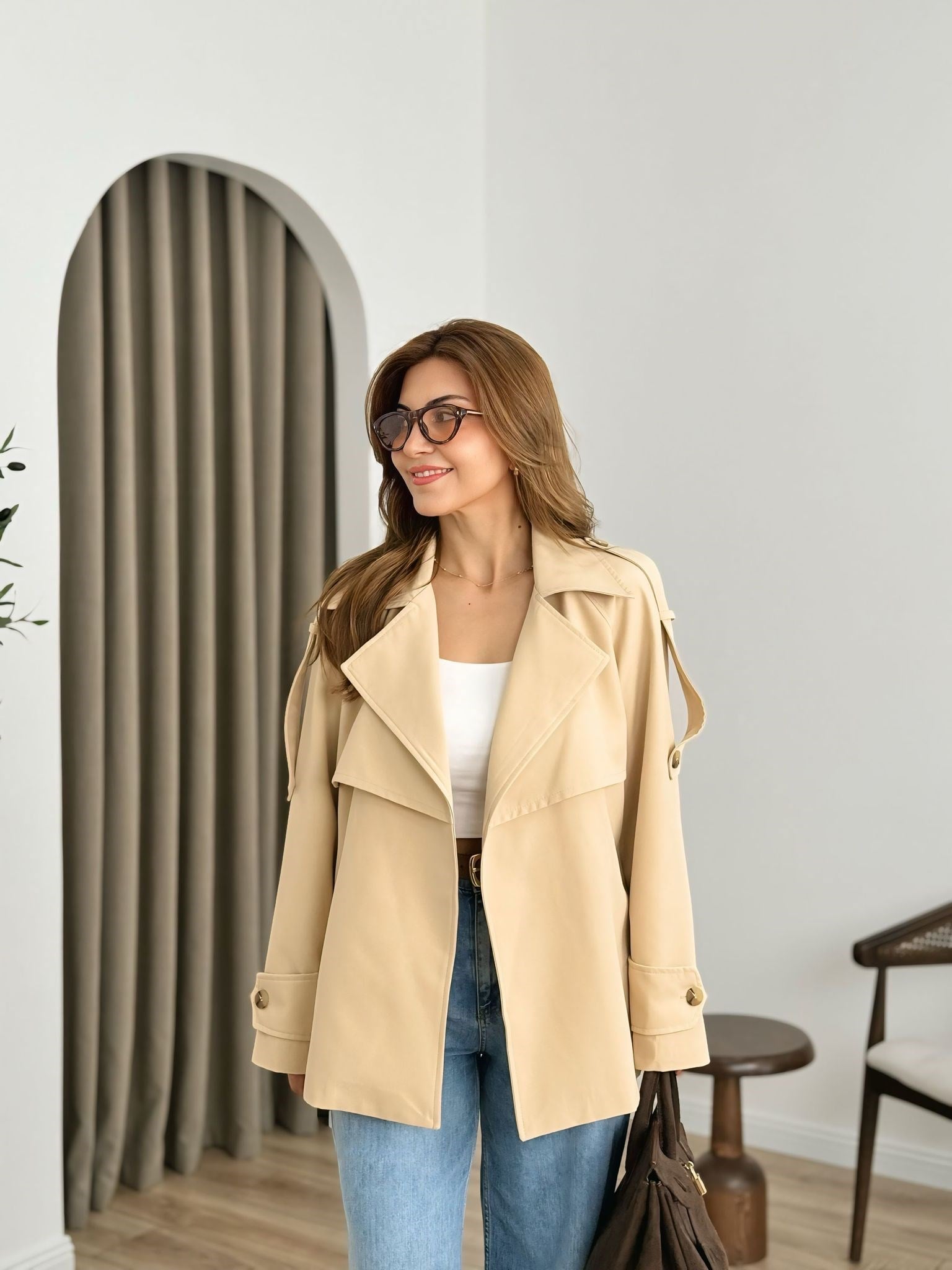Taş Premium Kalite AstarlıTrenchcoat 6389