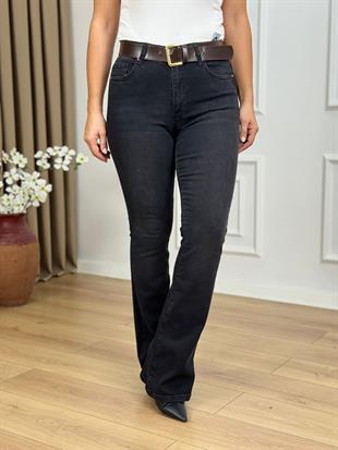 Antrasit Yüksek Bel Likralı İspanyol Paça Jean 867